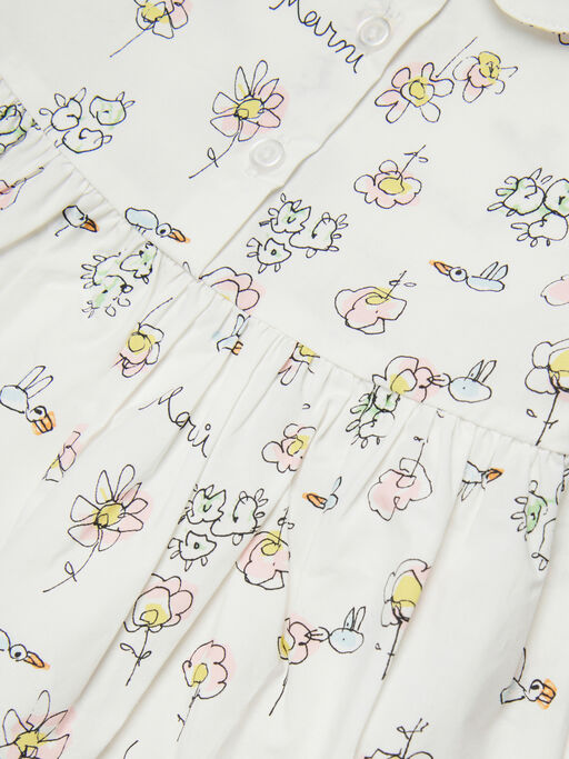 White cotton dress with Camilla print - Dresses