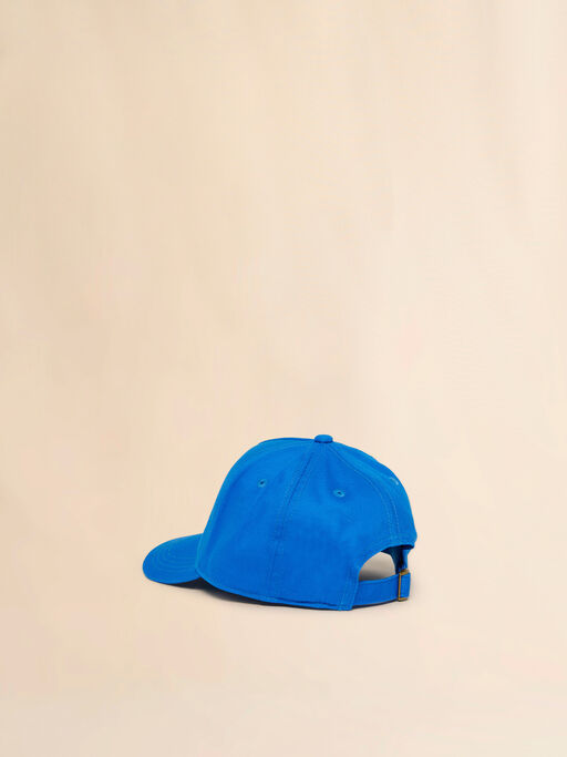 Blue cotton baseball cap with embroidered logo - Caps
