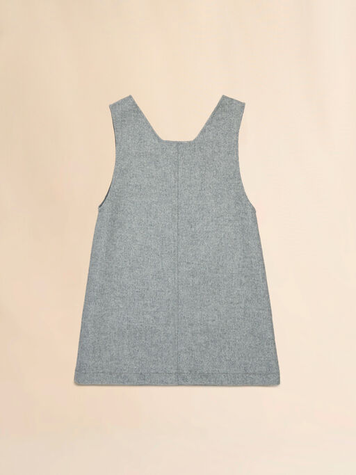 Grey melange wool blend pinafore with Marni Symbol - Dresses