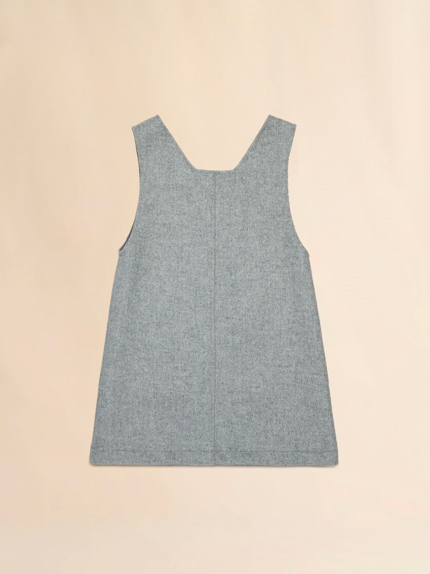 Grey melange wool blend pinafore with Marni Symbol - Dresses - Image 2