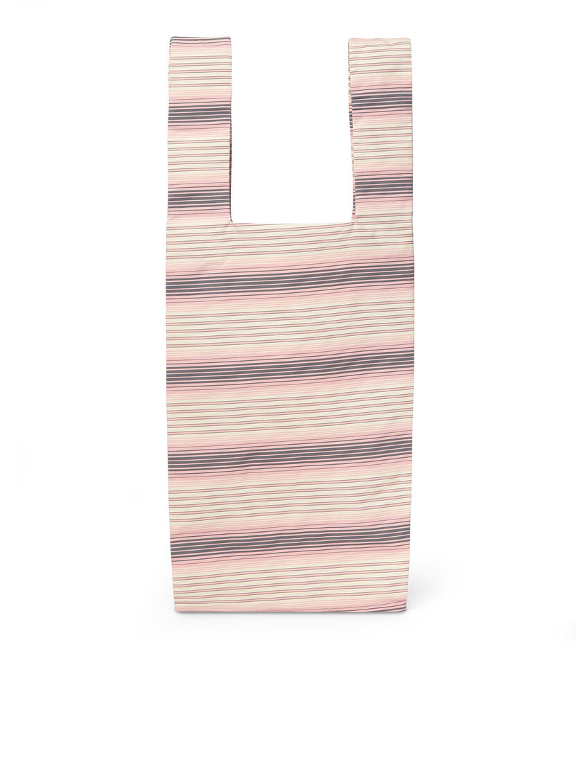 MARNI MARKET ポリアミド ショッピングバッグ ピンクのホリゾンタルストライププリント - ショッピングバッグ - Image 3