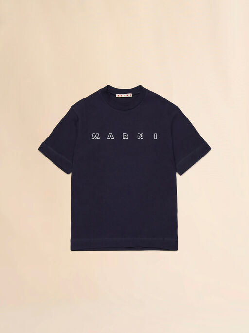 Blue T-shirt with Outline logo - T-shirts