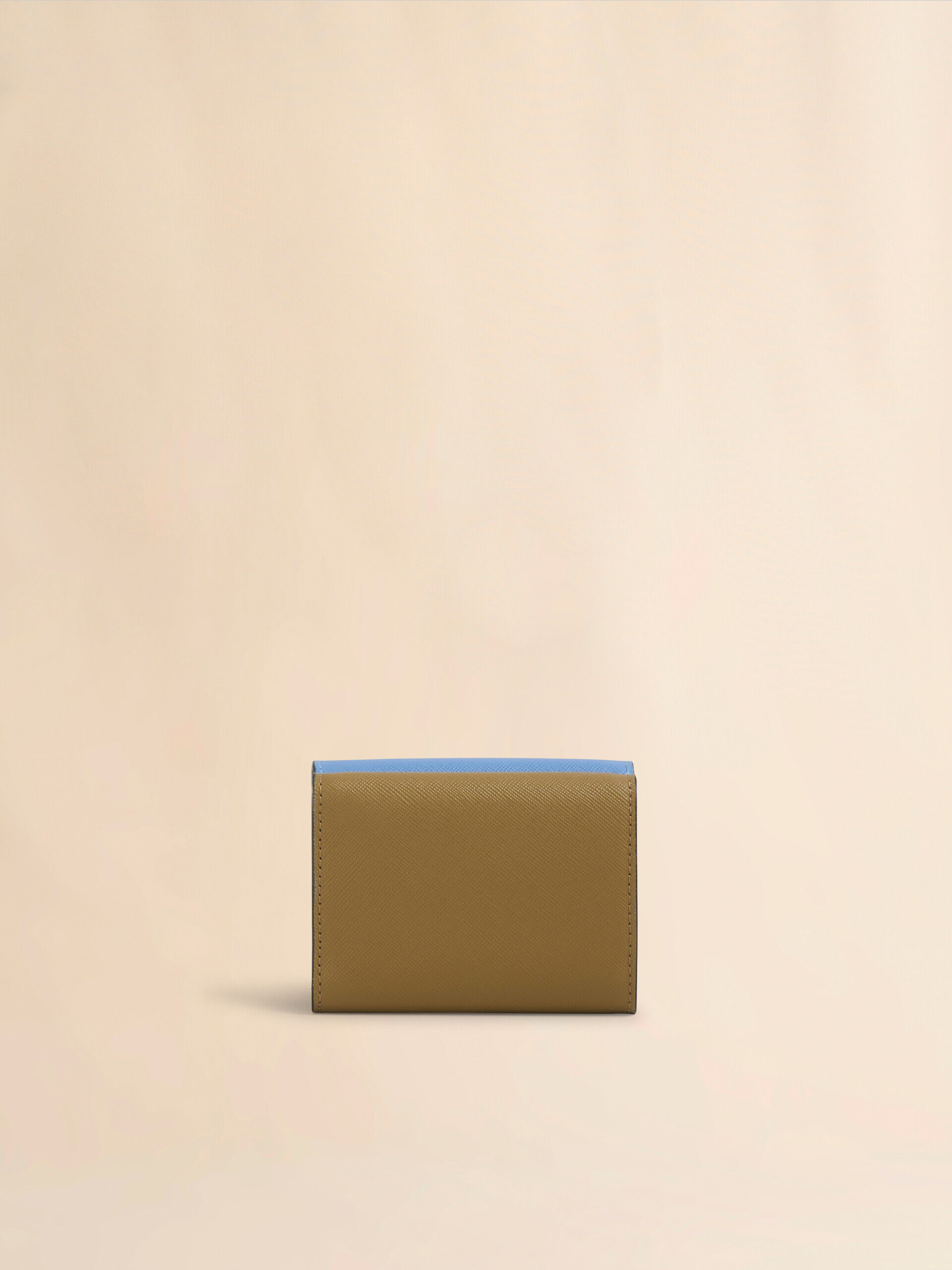 Trifold wallet in light blue, antique pink and green