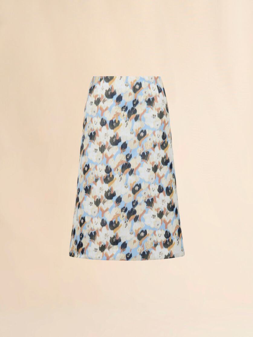 Light blue duchesse skirt with Secret Bouquet print, Image 1