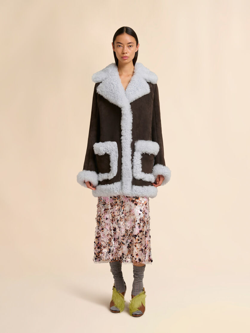 Chaqueta oversize de borreguito marrón, Image 2