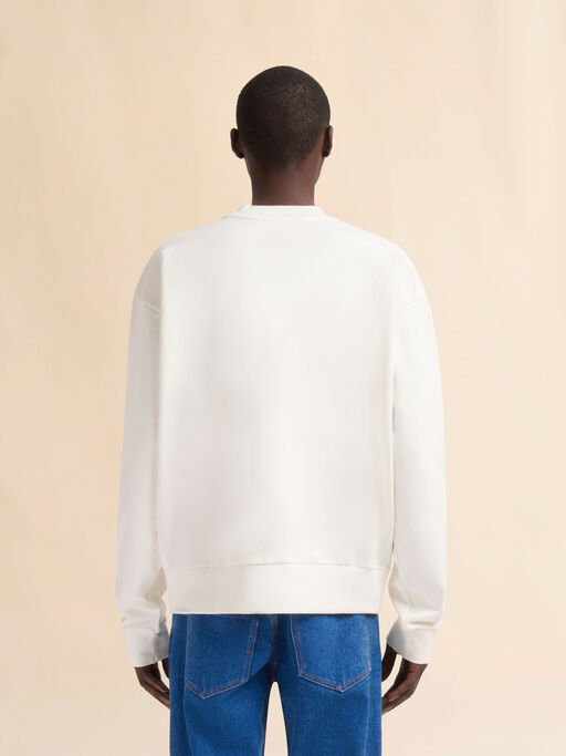 Felpa in cotone biologico bianco con piccolo logo Marni - Maglieria