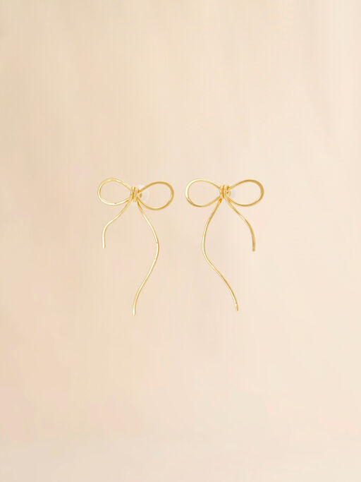 Golden Bow stud earrings - Earrings