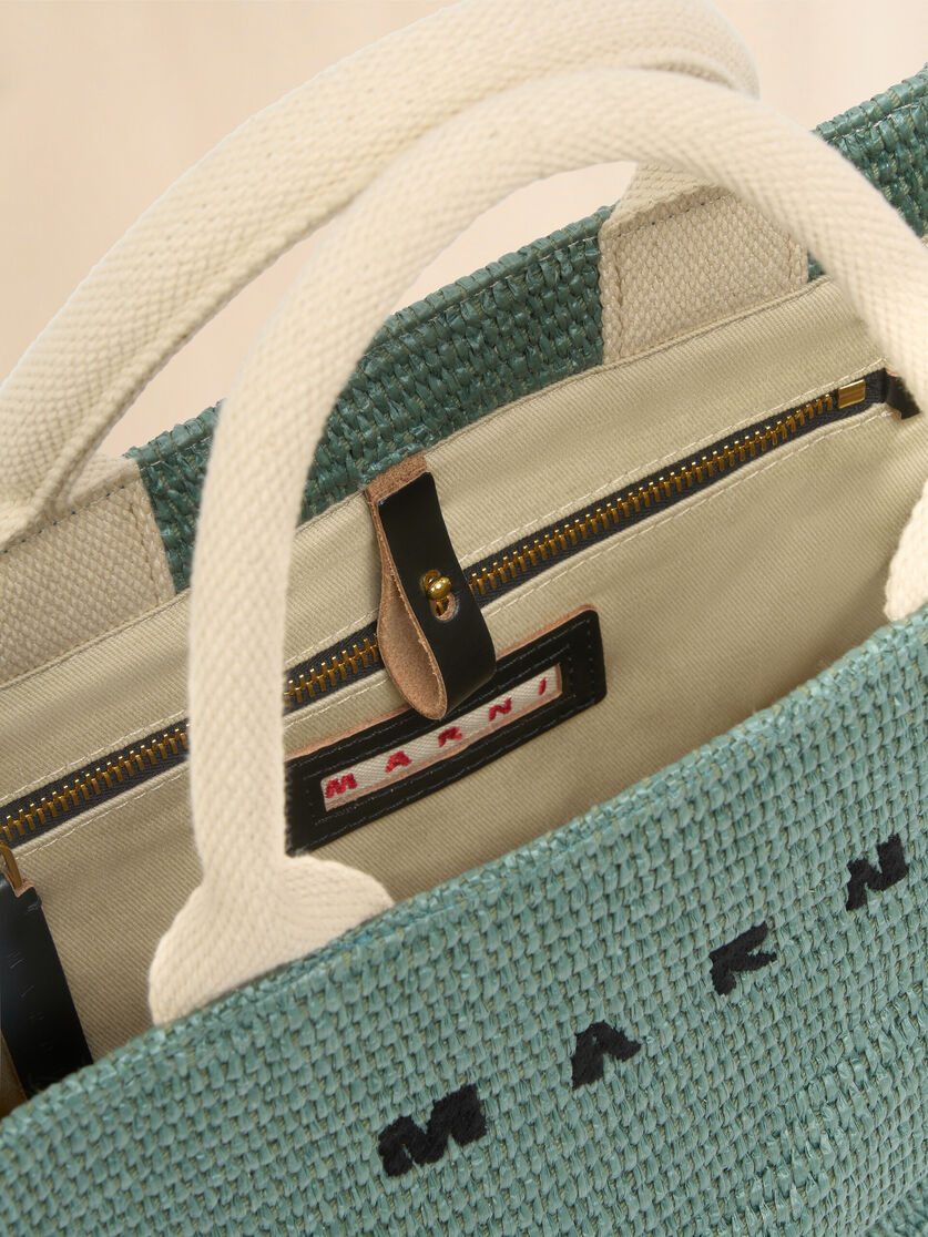 Tote Bag Piccola in tessuto effetto rafia rosa - Borse shopping - Image 4