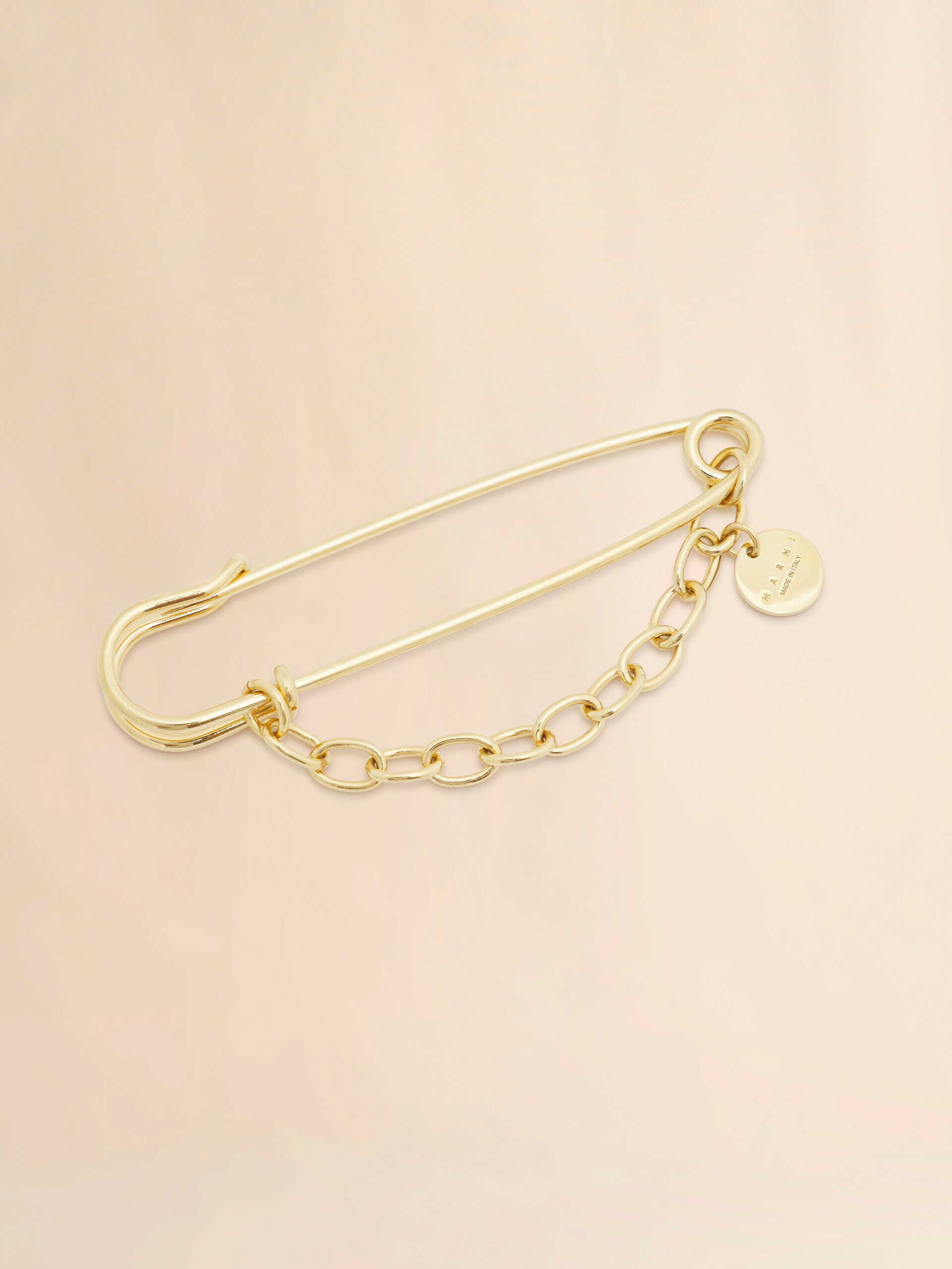 ゴールドトーン安全ピンブローチ | Marni