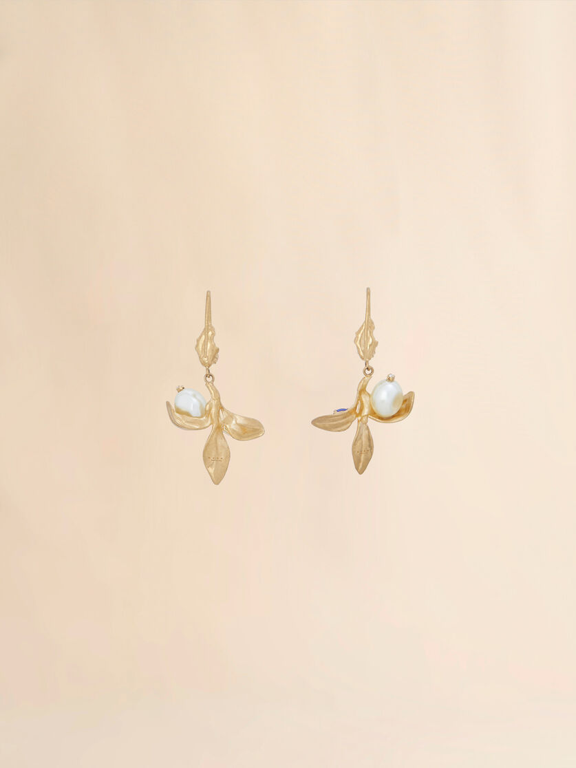 Pearls and stones Flower Delirium drop earrings - Earrings - Image 3