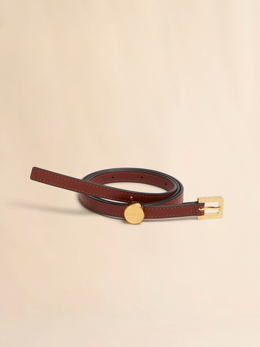 Black leather Envelope belt - Belts - Image 2