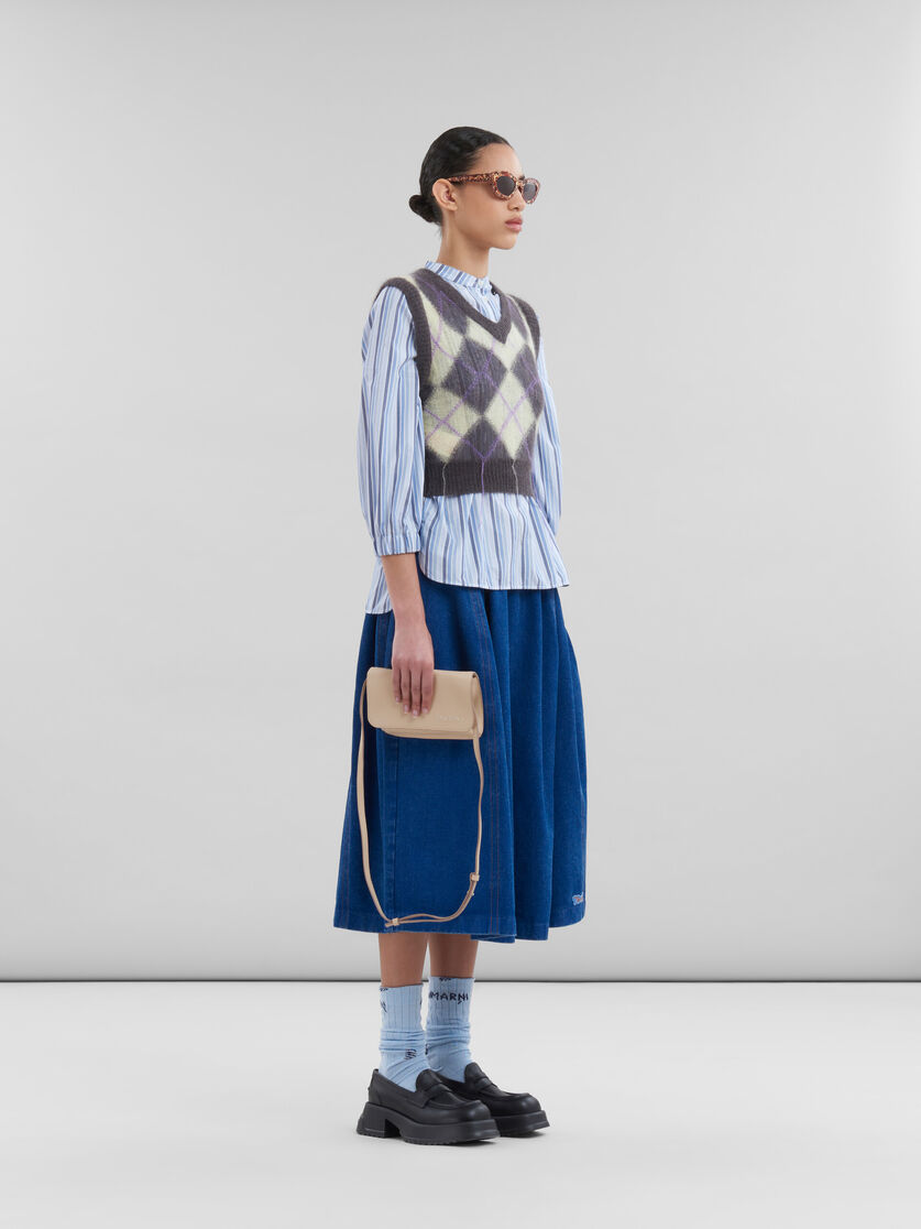 ブルー ストライプ ポプリン製 マンダリンカラートップス | Marni