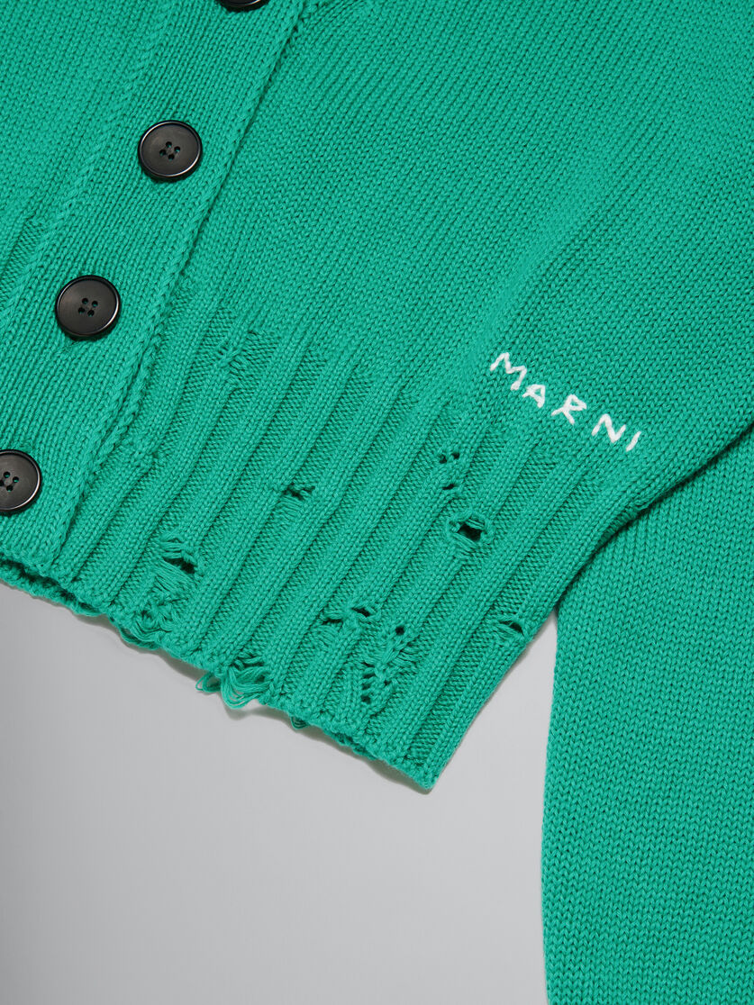 Green cotton cardigan - Knitwear - Image 4