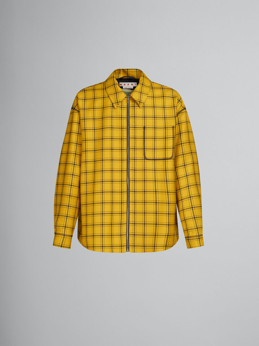Yellow checked wool jacket - Jackets - Image 1