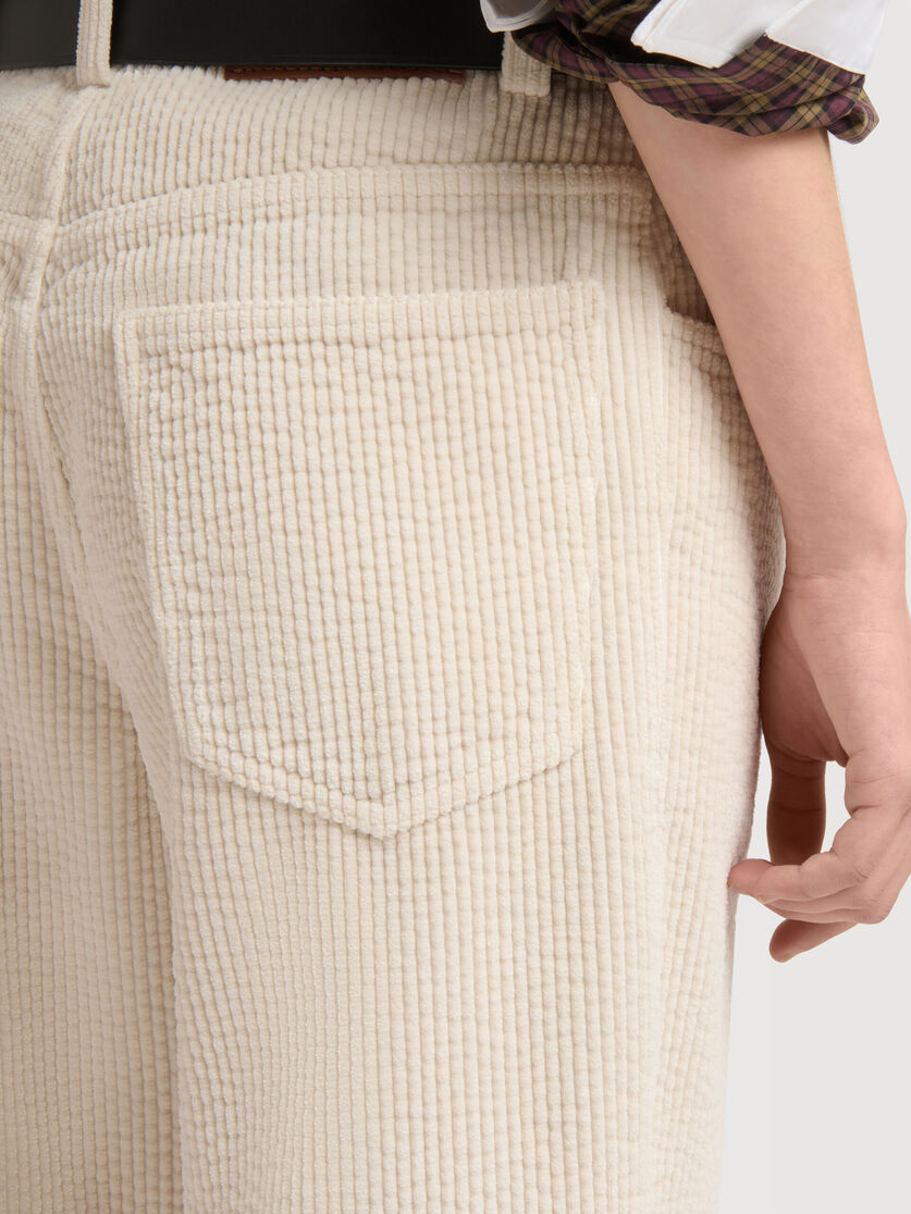 Cream corduroy flared trousers, Image 5