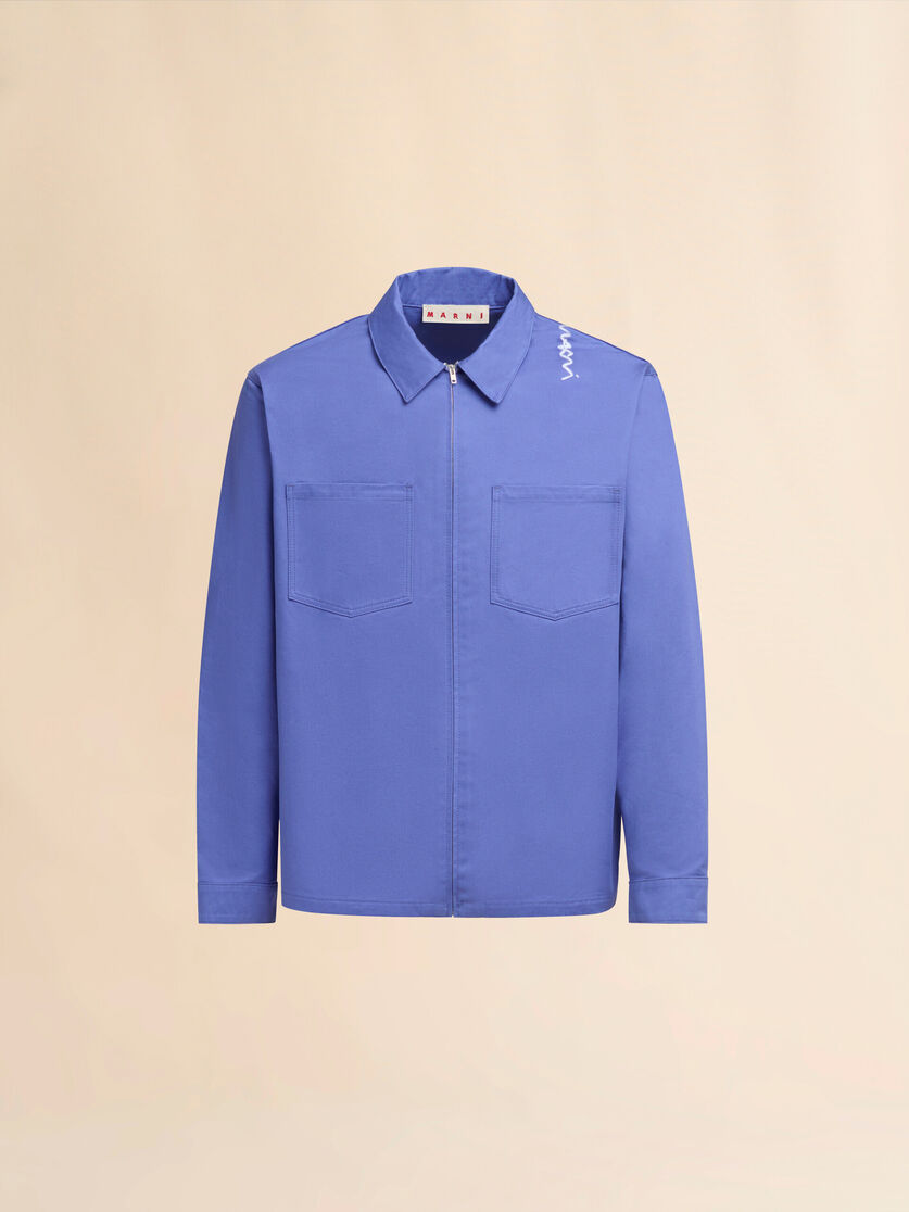 Indigo organic cotton shirt with Marni Symbol - Shirts - Image 1