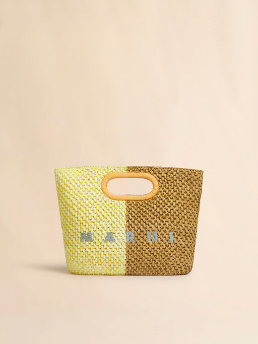 Yellow and brown paper raffia Seaside clutch - Handbags