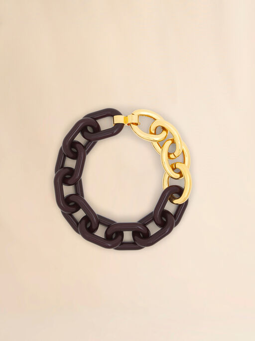 Brown resin chain necklace - Necklaces