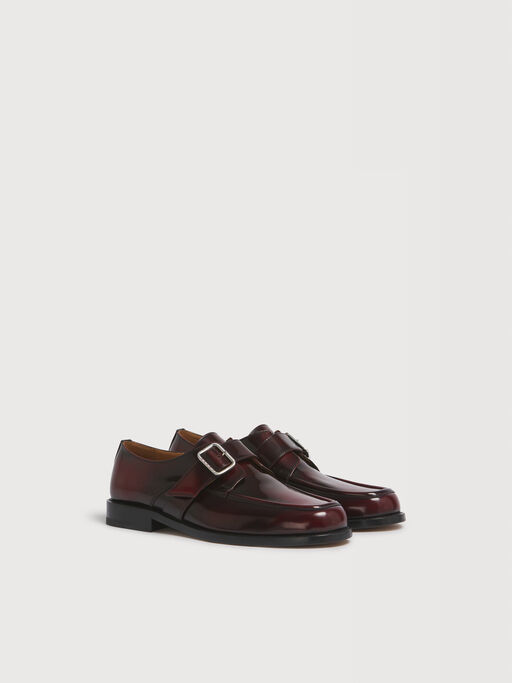 Burgundy shaded leather Bambi buckle shoe - Lace-ups