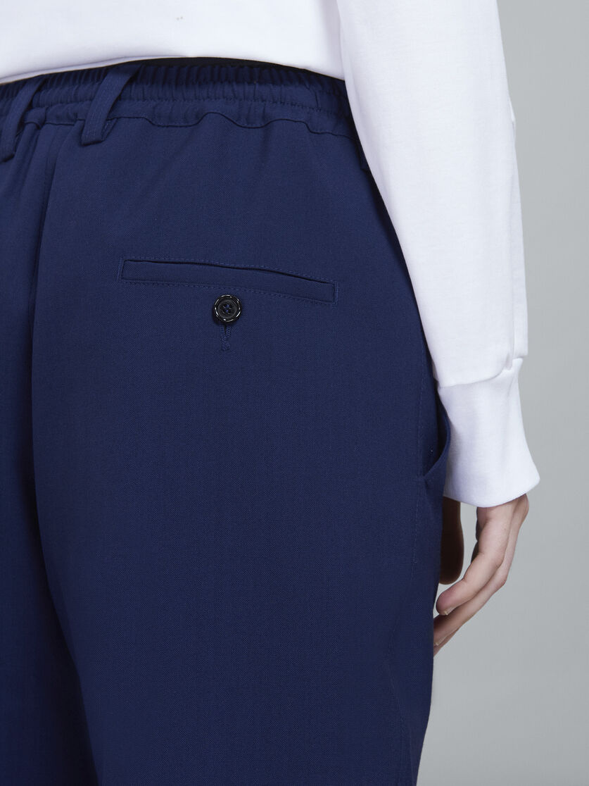 Blue tropical wool cropped pants - Pants - Image 4