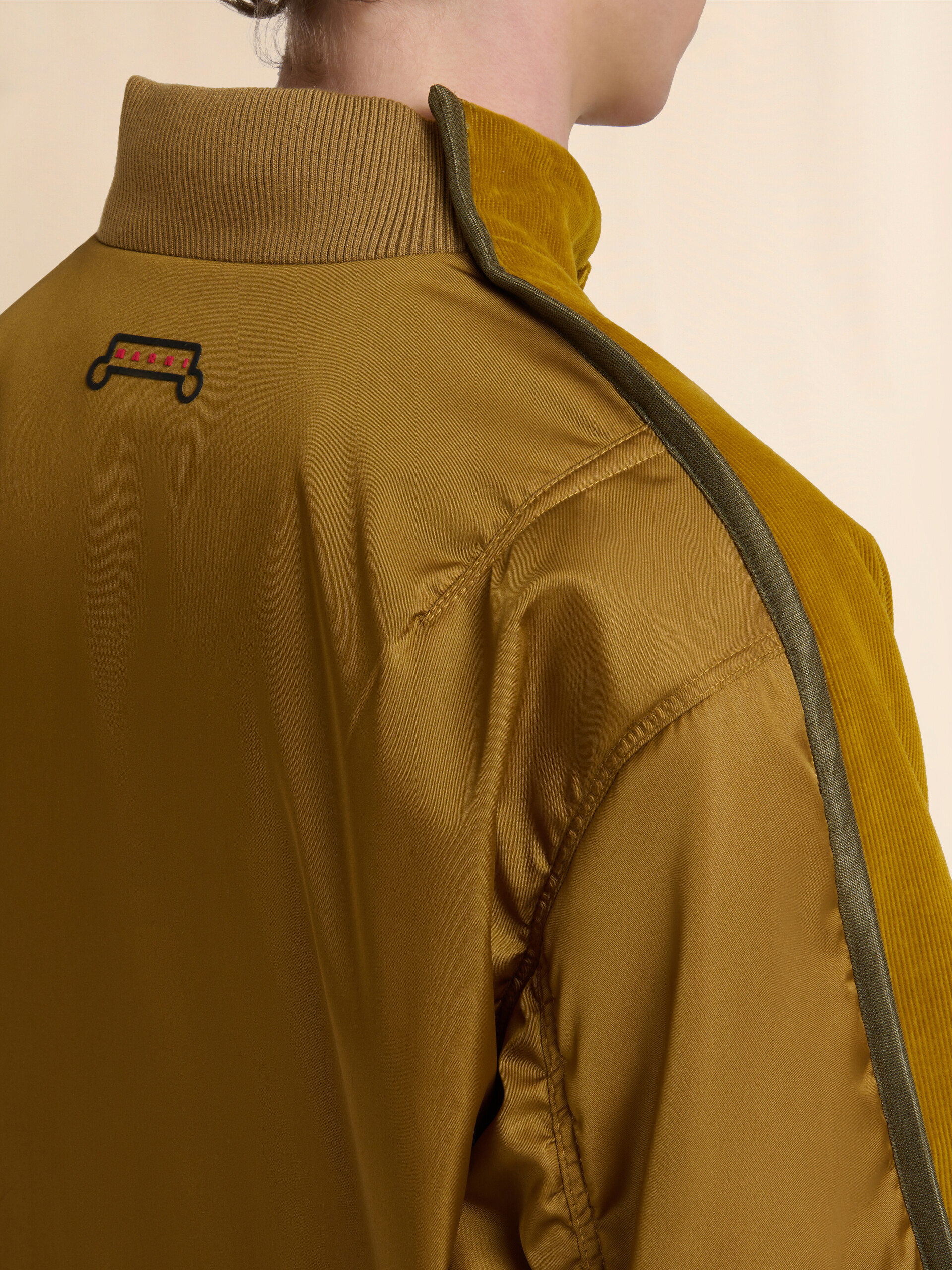 Mustard corduroy bomber with nylon back - Jackets - Image 5