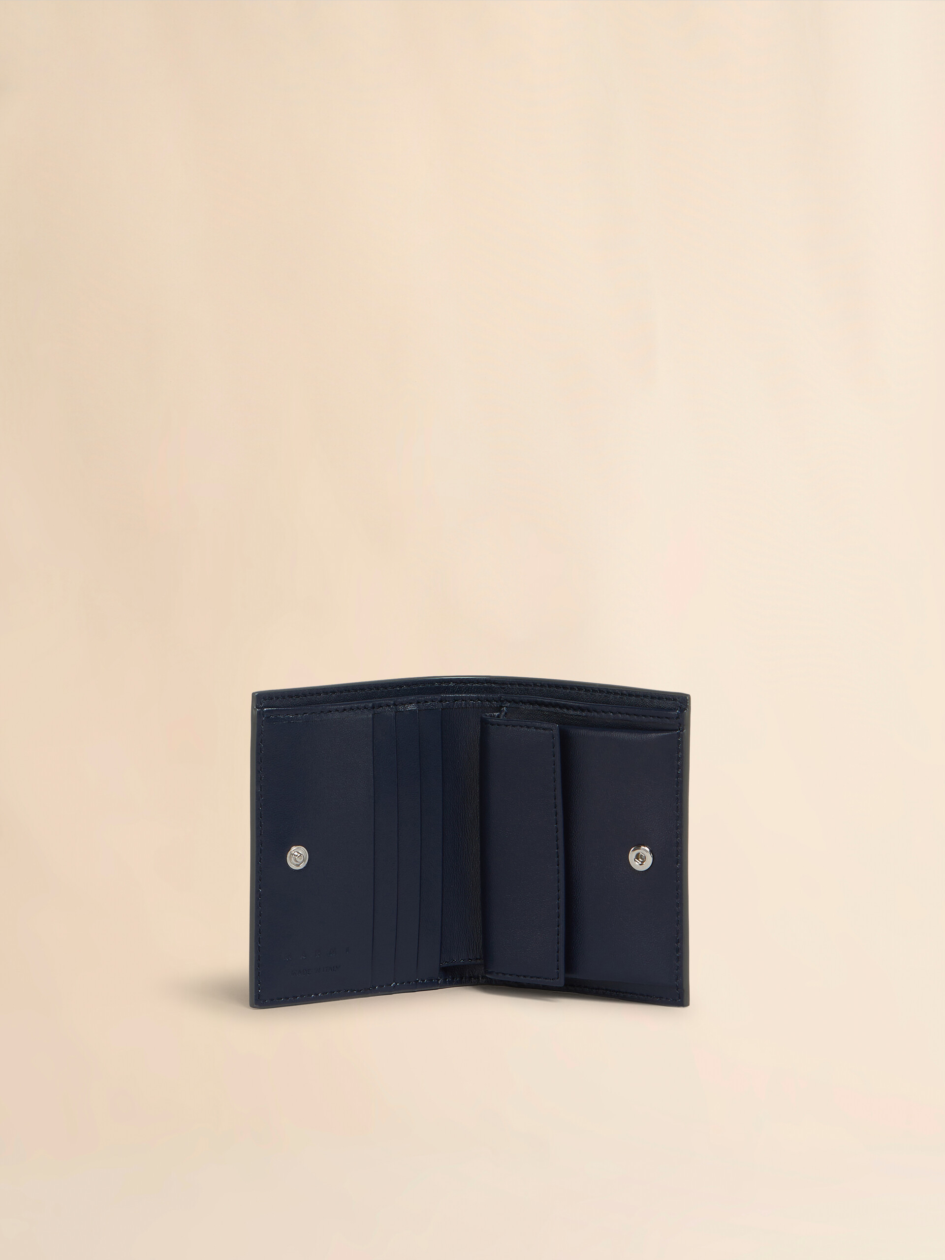 Brown leather bifold wallet with Marni Mending embroidery - Wallets - Image 2