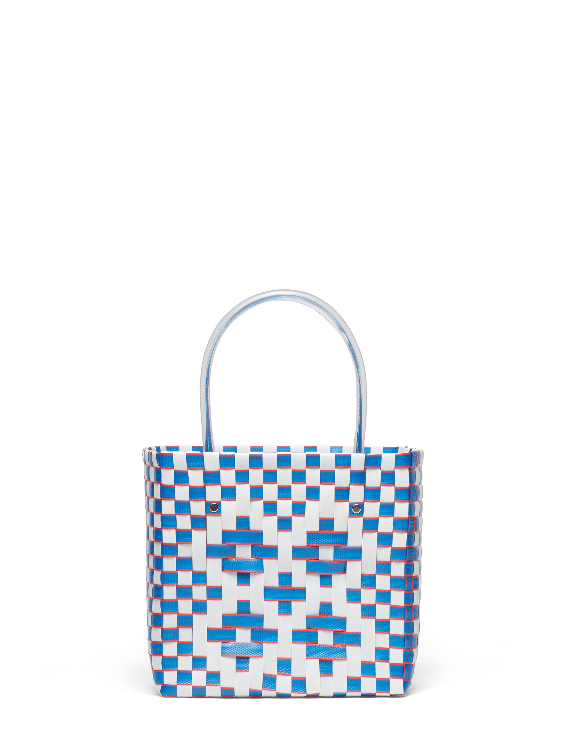 MARNI MARKET BASKET bag in white and pale blue woven material - Bags - Image 3