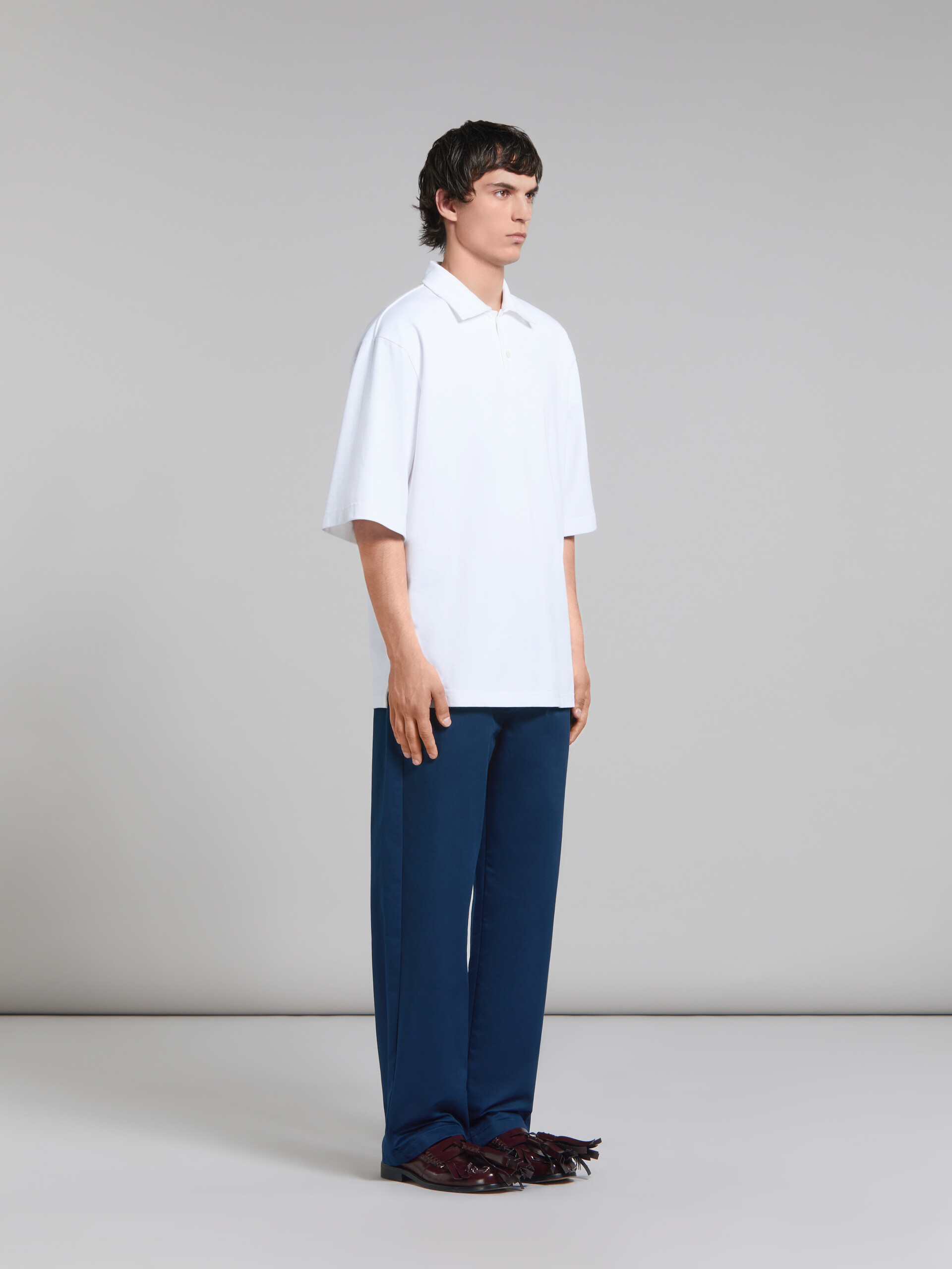 Blue organic cotton oversized polo shirt with Marni patches - Polos - Image 5