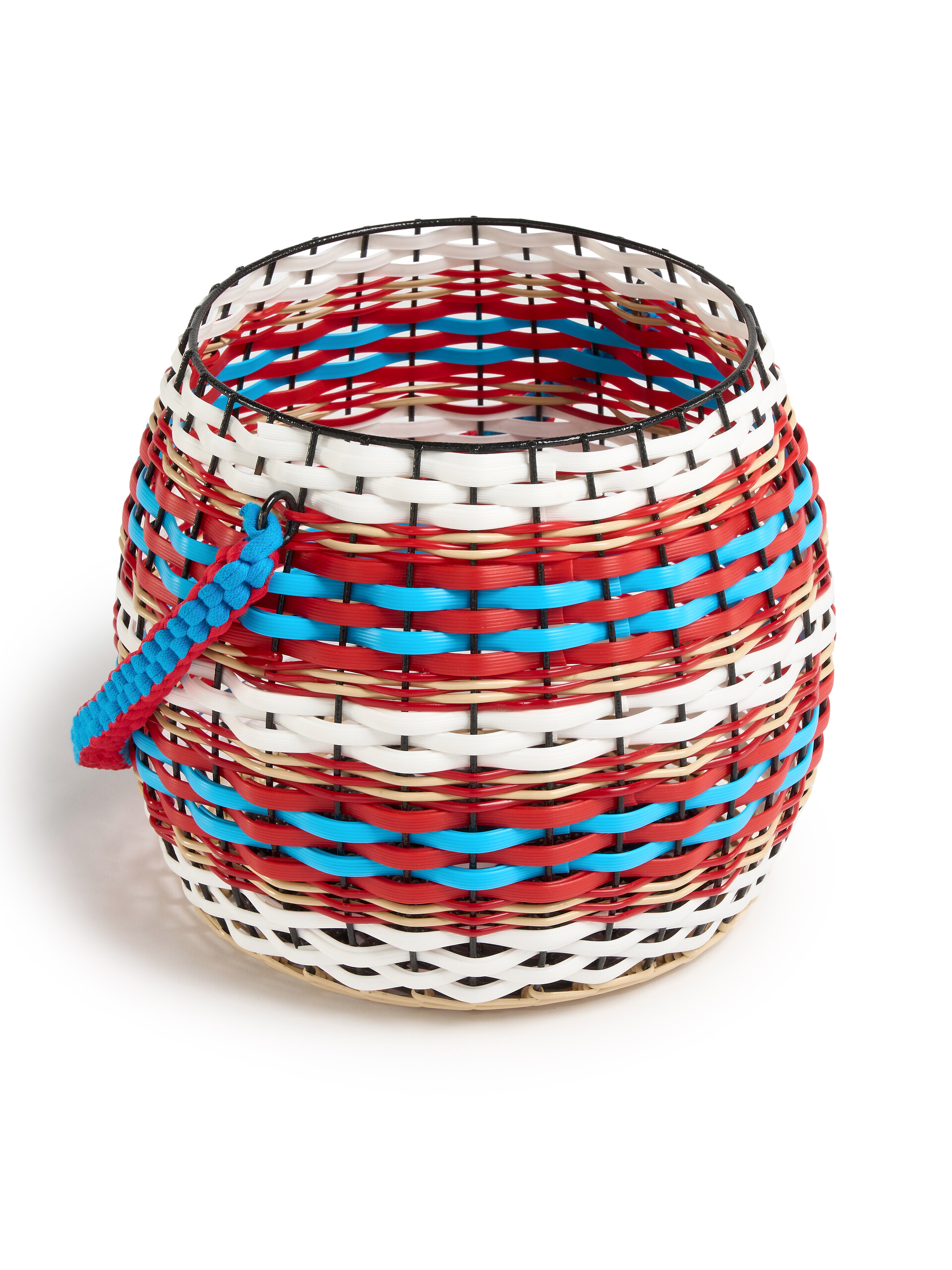 Orange and white MARNI MARKET woven cable basket - Accessories - Image 3
