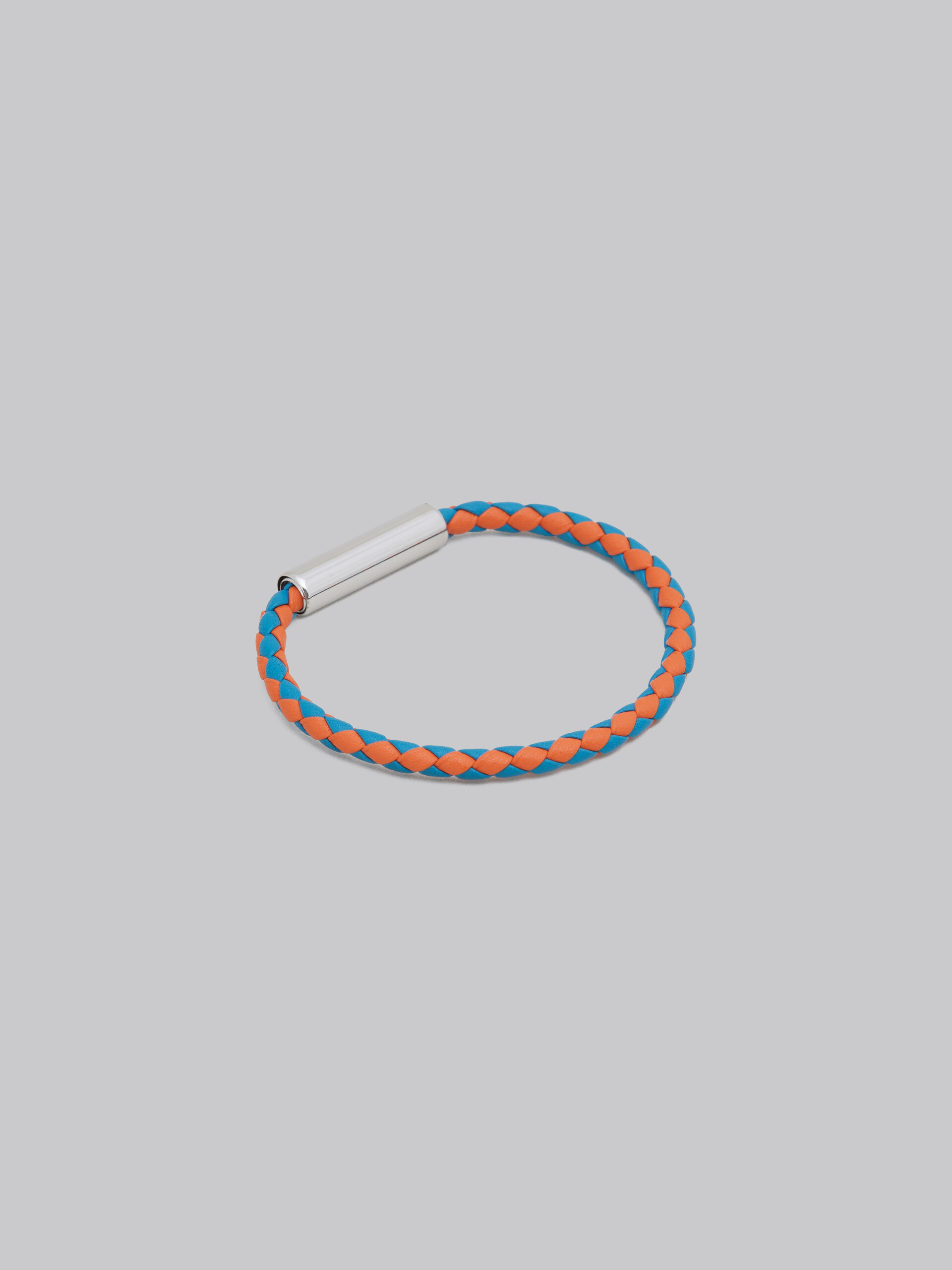Turquoise and orange woven leather bracelet - Bracelets - Image 2