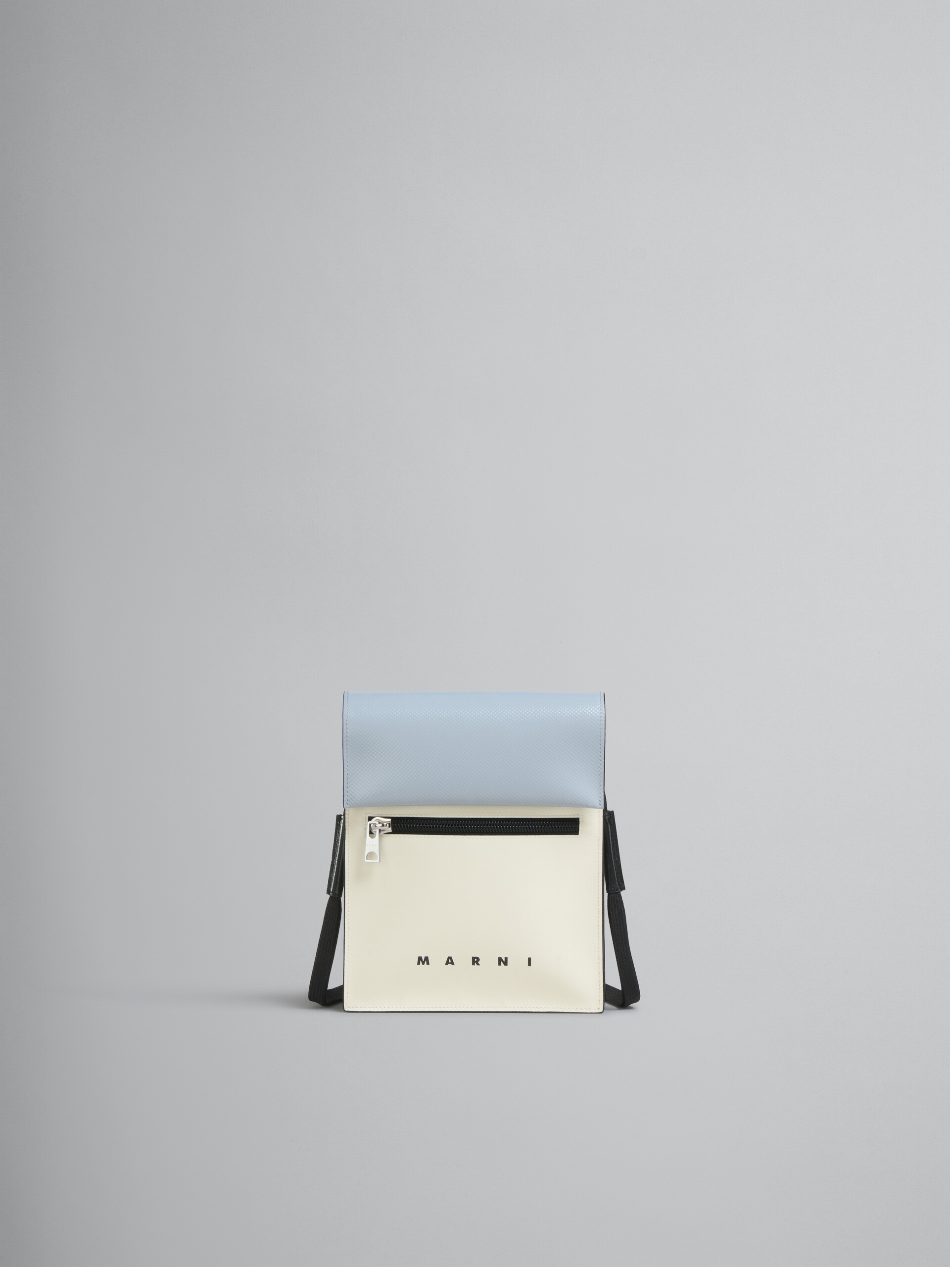 White and silver colour-block messenger bag - Shoulder Bags - Image 1