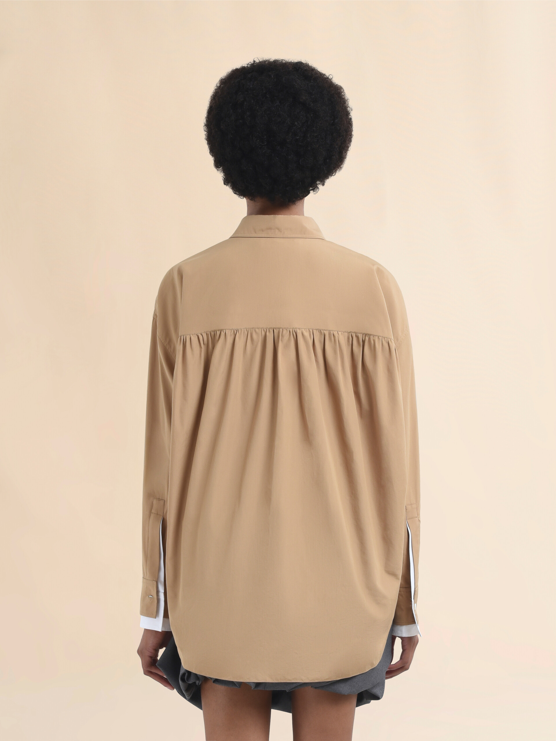 Beige organic cotton shirt with Marni Symbol - Shirts - Image 3