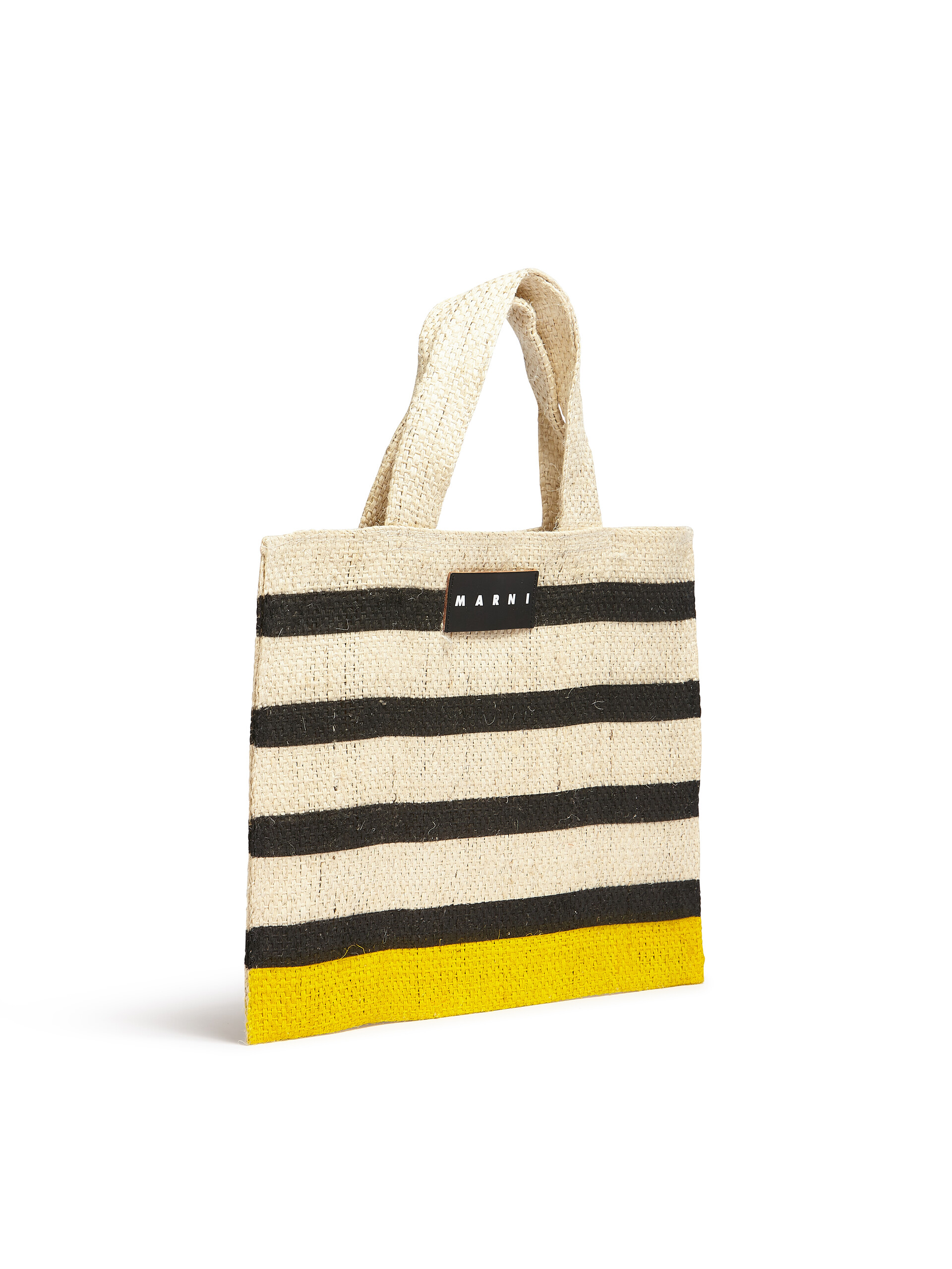 MARNI MARKET small bag in black and yellow natural fiber - Bags - Image 2