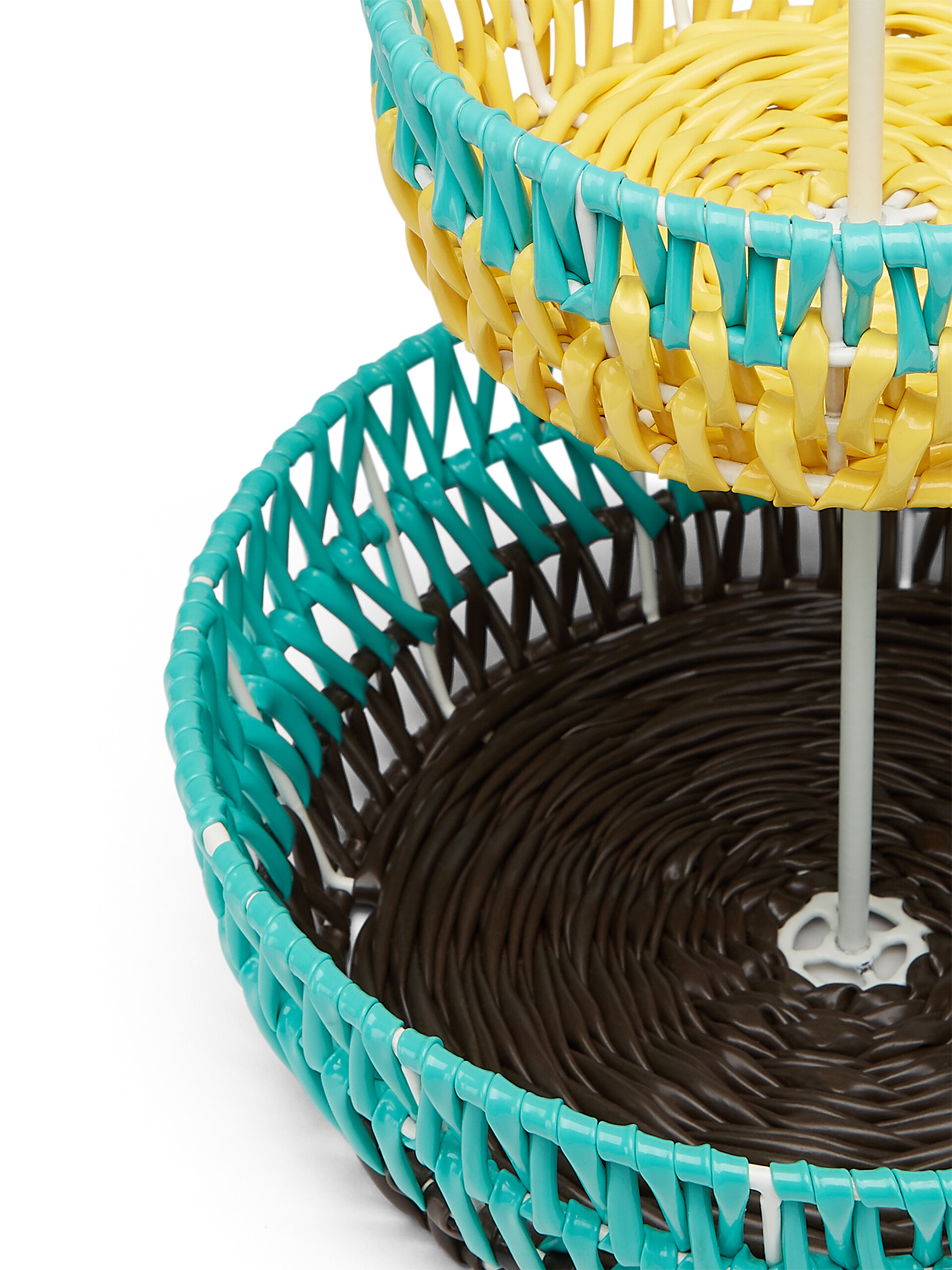 MARNI MARKET fruit stand with 2 fruit dishes in iron and turquoise, yellow and black PVC - Accessories - Image 3