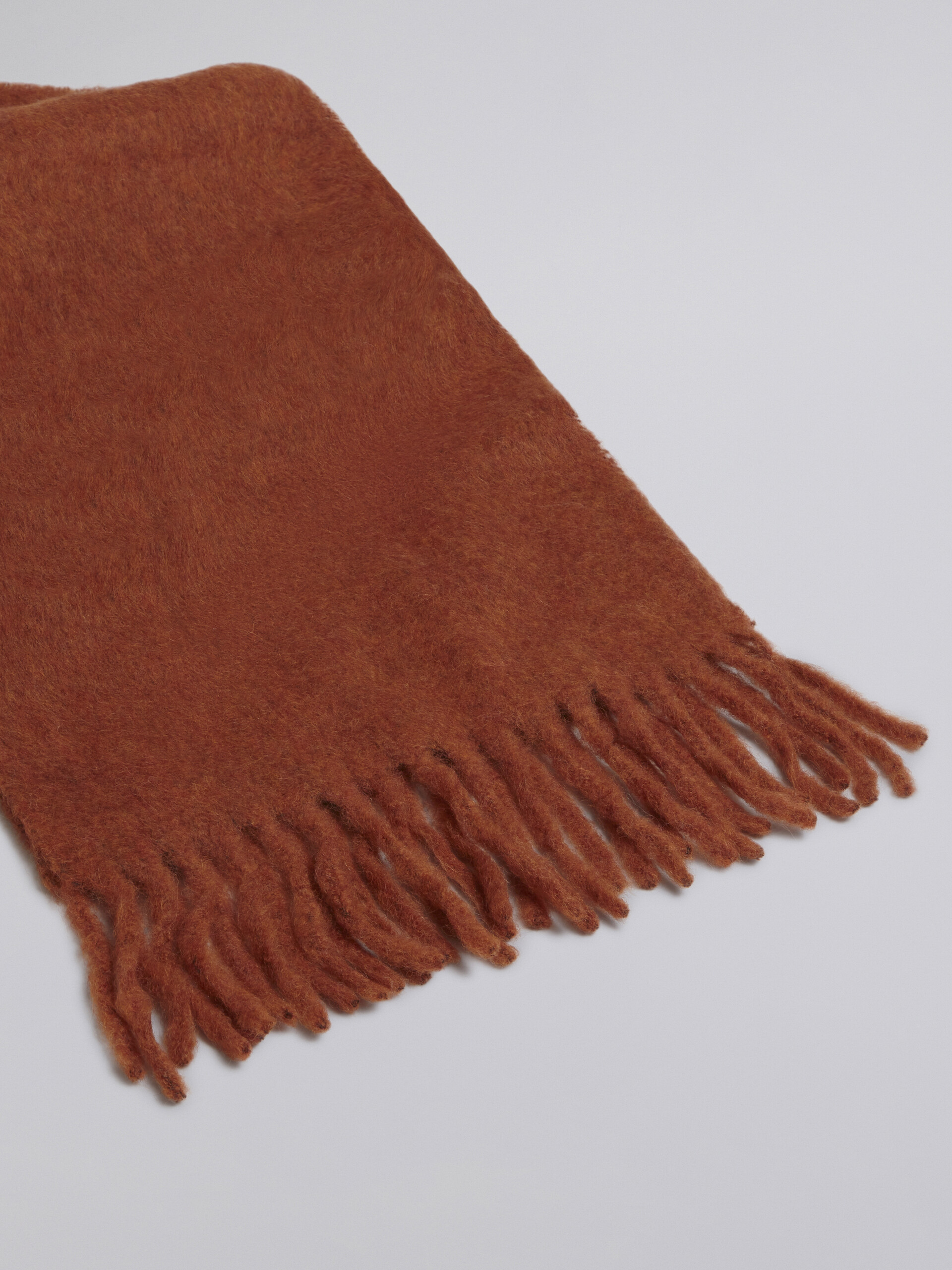 Grey brushed alpaca scarf - Scarves - Image 2
