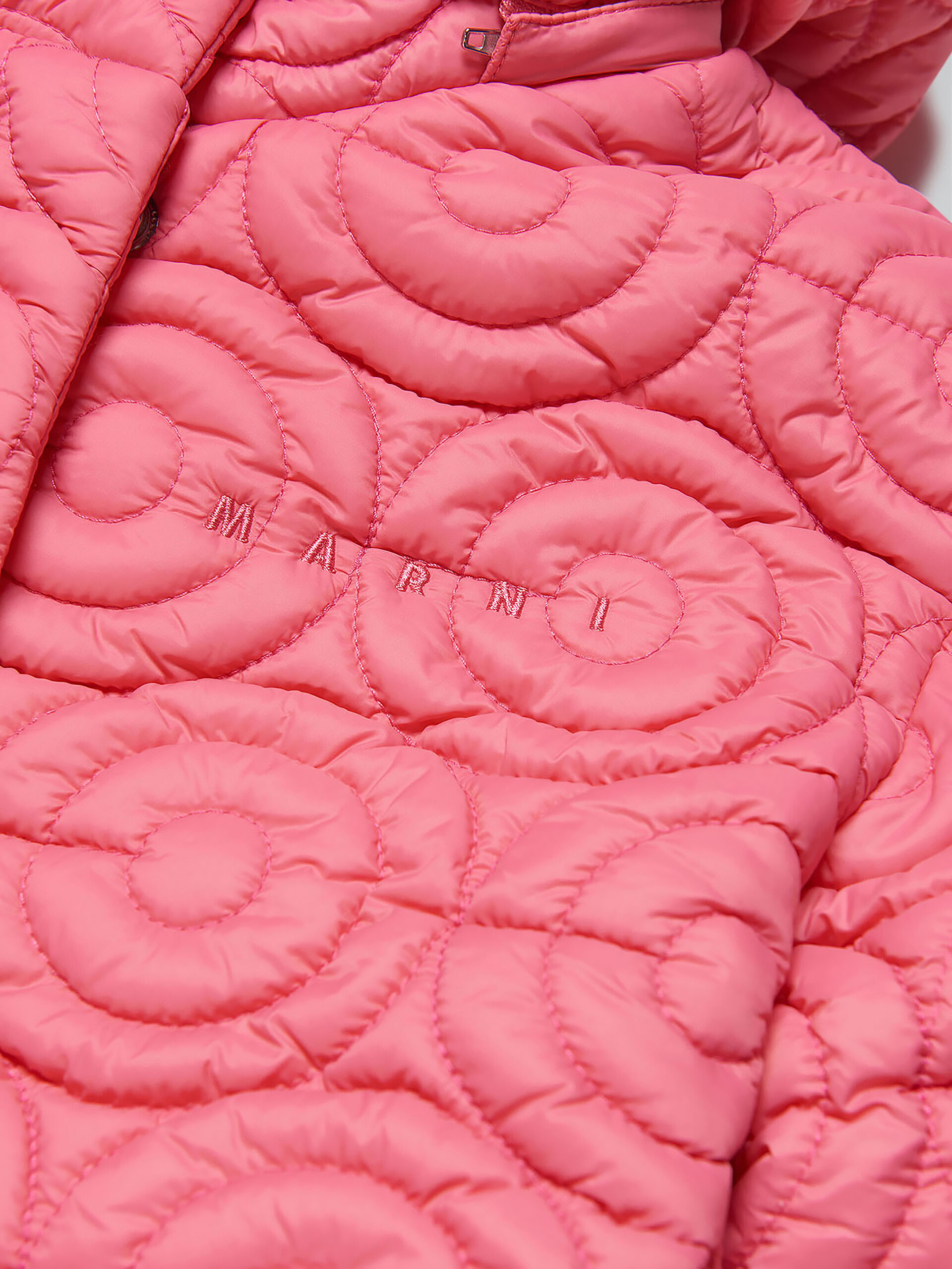 Long pink down jacket with circle quilting | Marni
