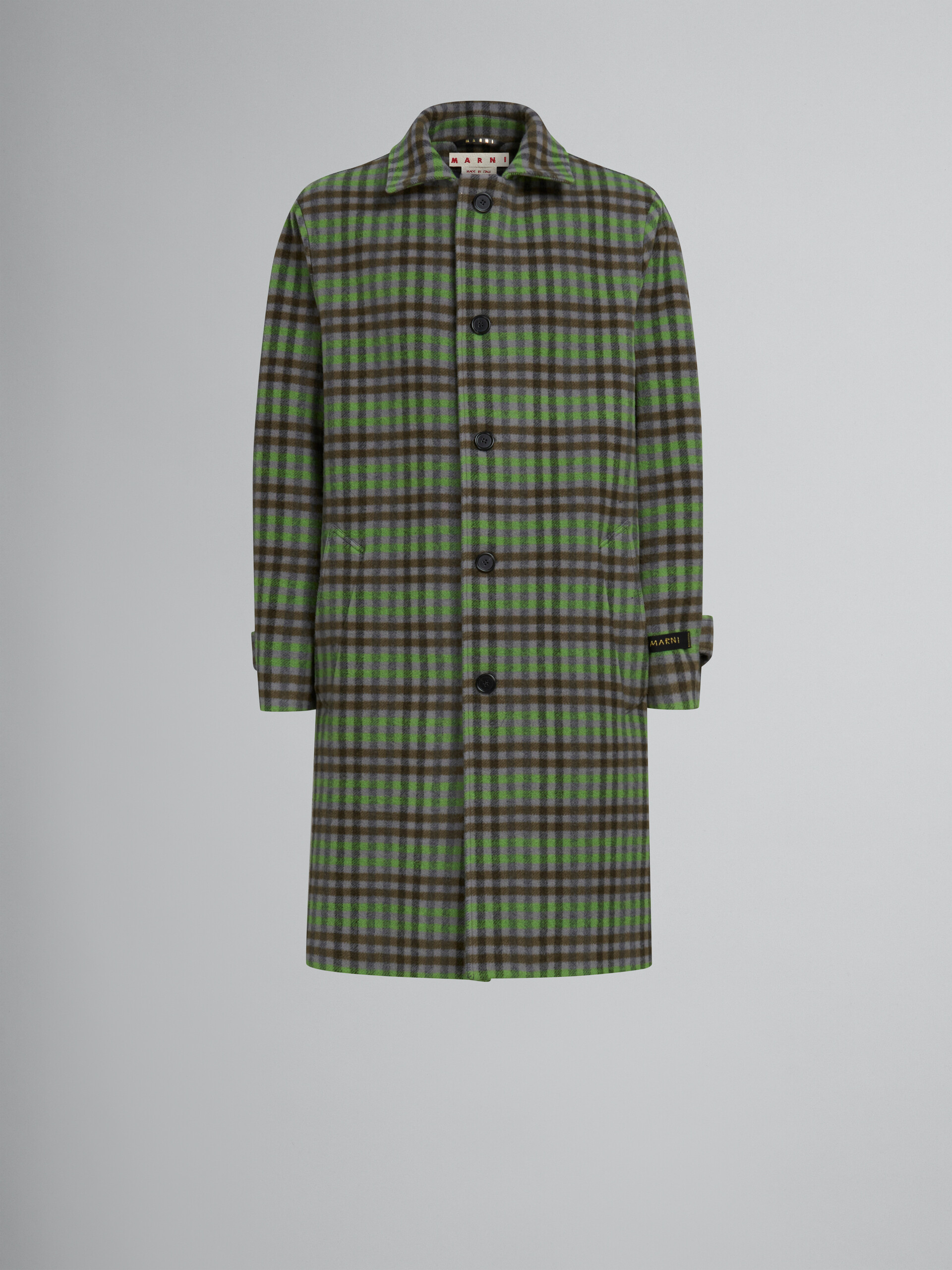 Wool coat with Wavy Check pattern