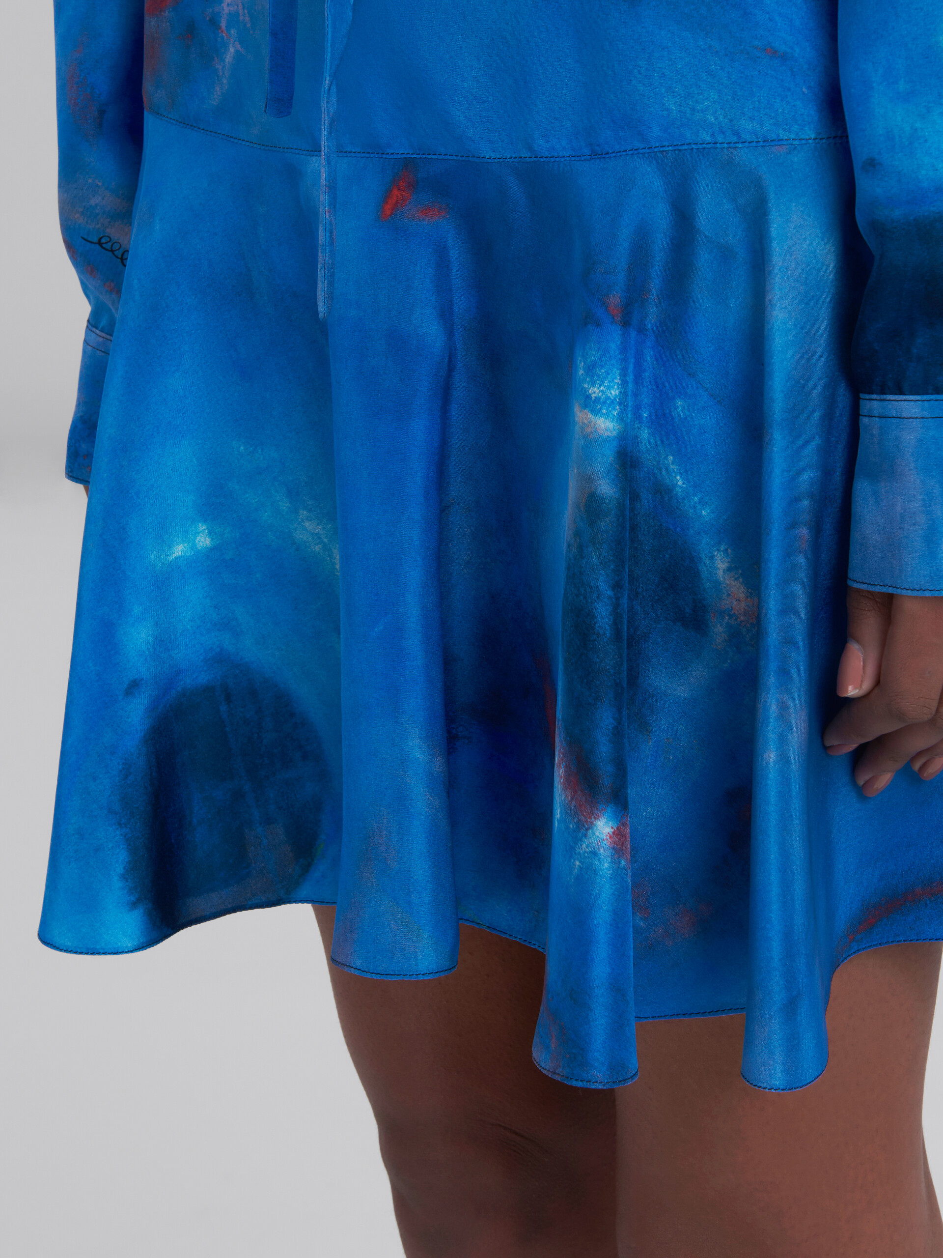 Silk Flounce skirt with Buchi Blu print - Skirts - Image 4