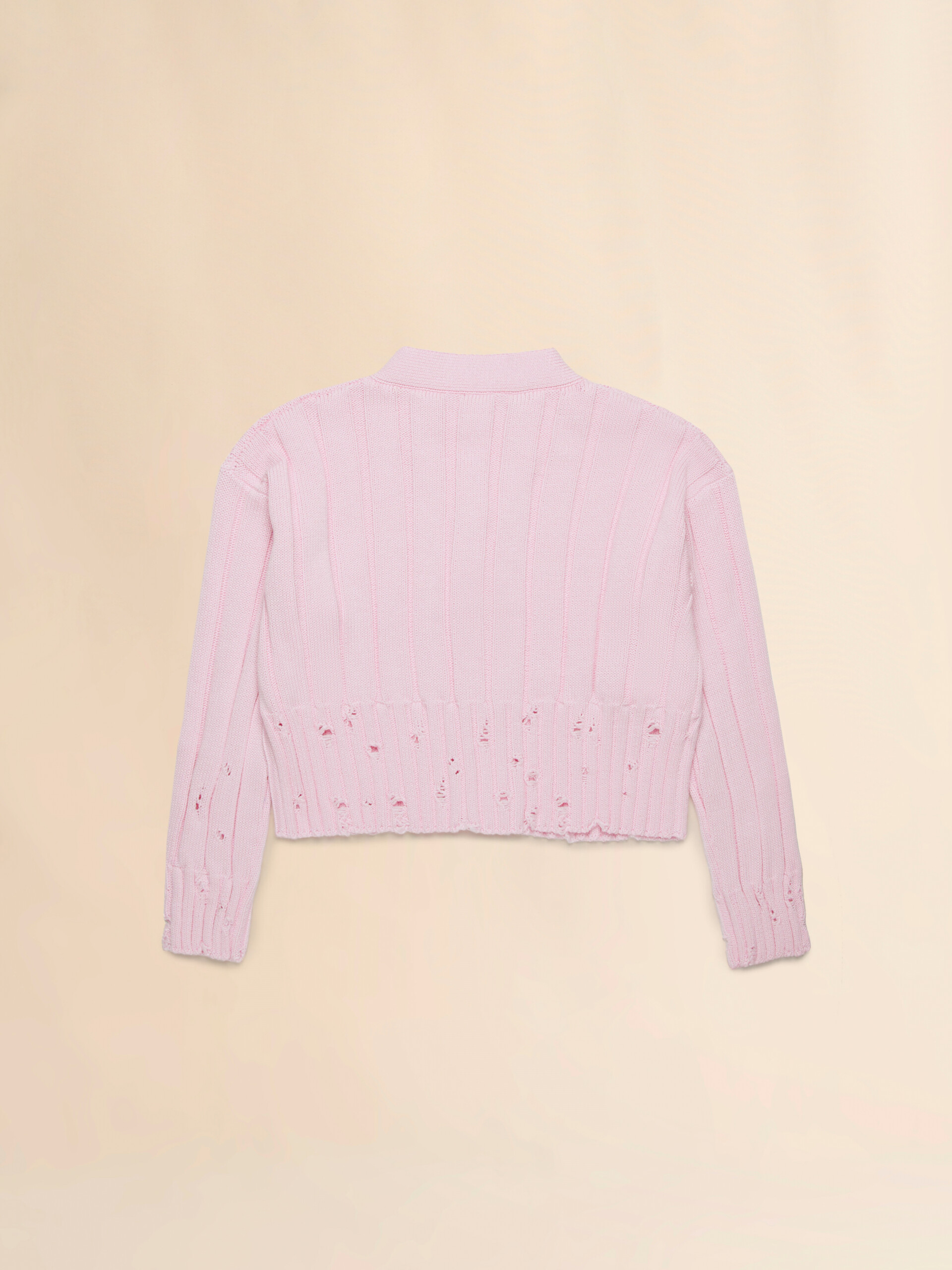 Pink ribbed cardigan - Knitwear - Image 2