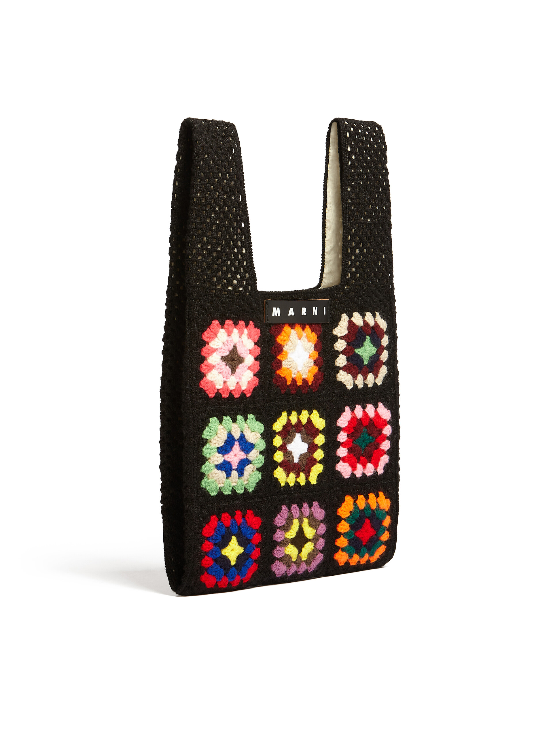 MARNI MARKET FISH bag in black crochet - Bags - Image 2