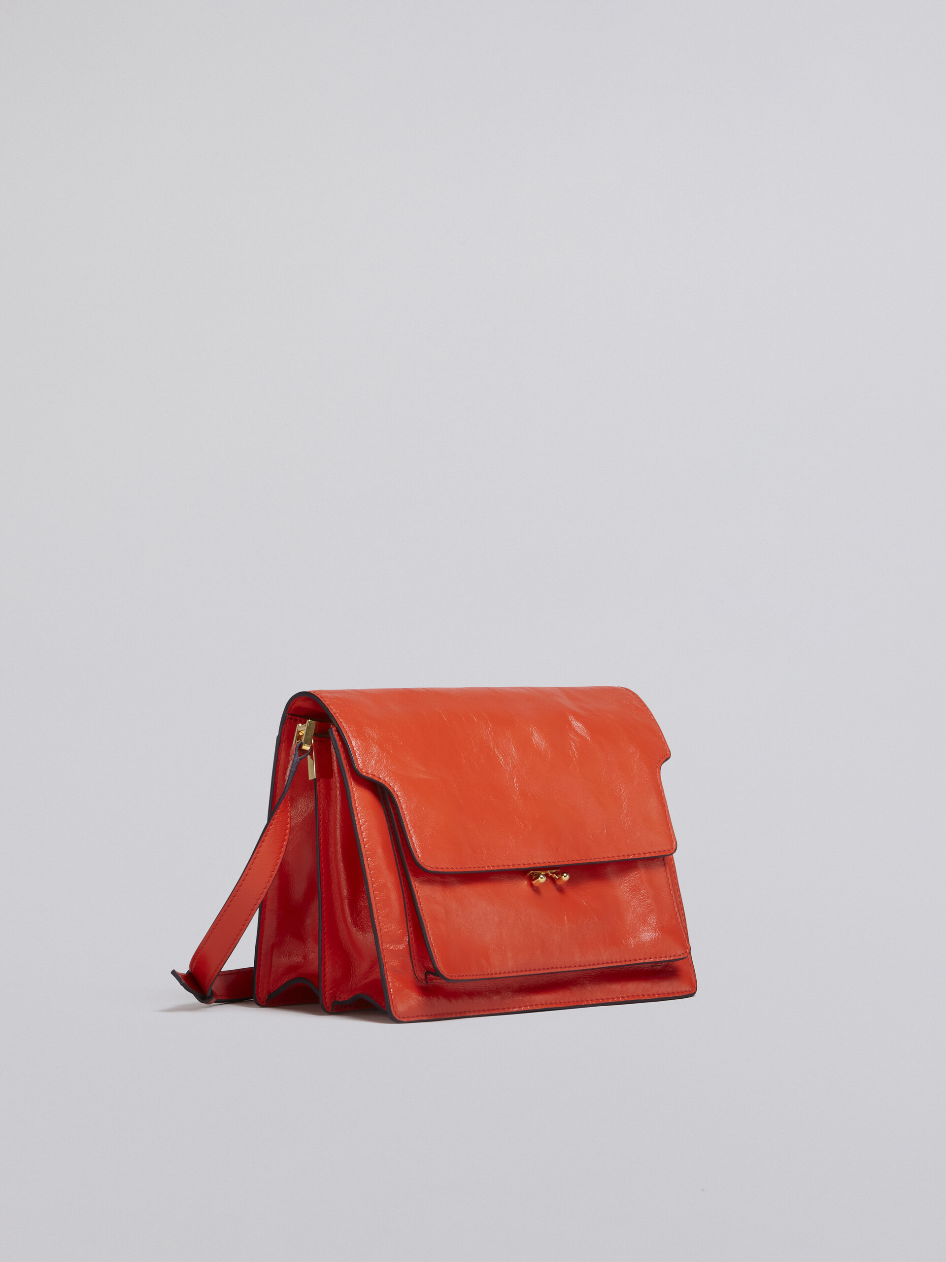 TRUNK SOFT large bag in orange leather - Shoulder Bag - Image 5