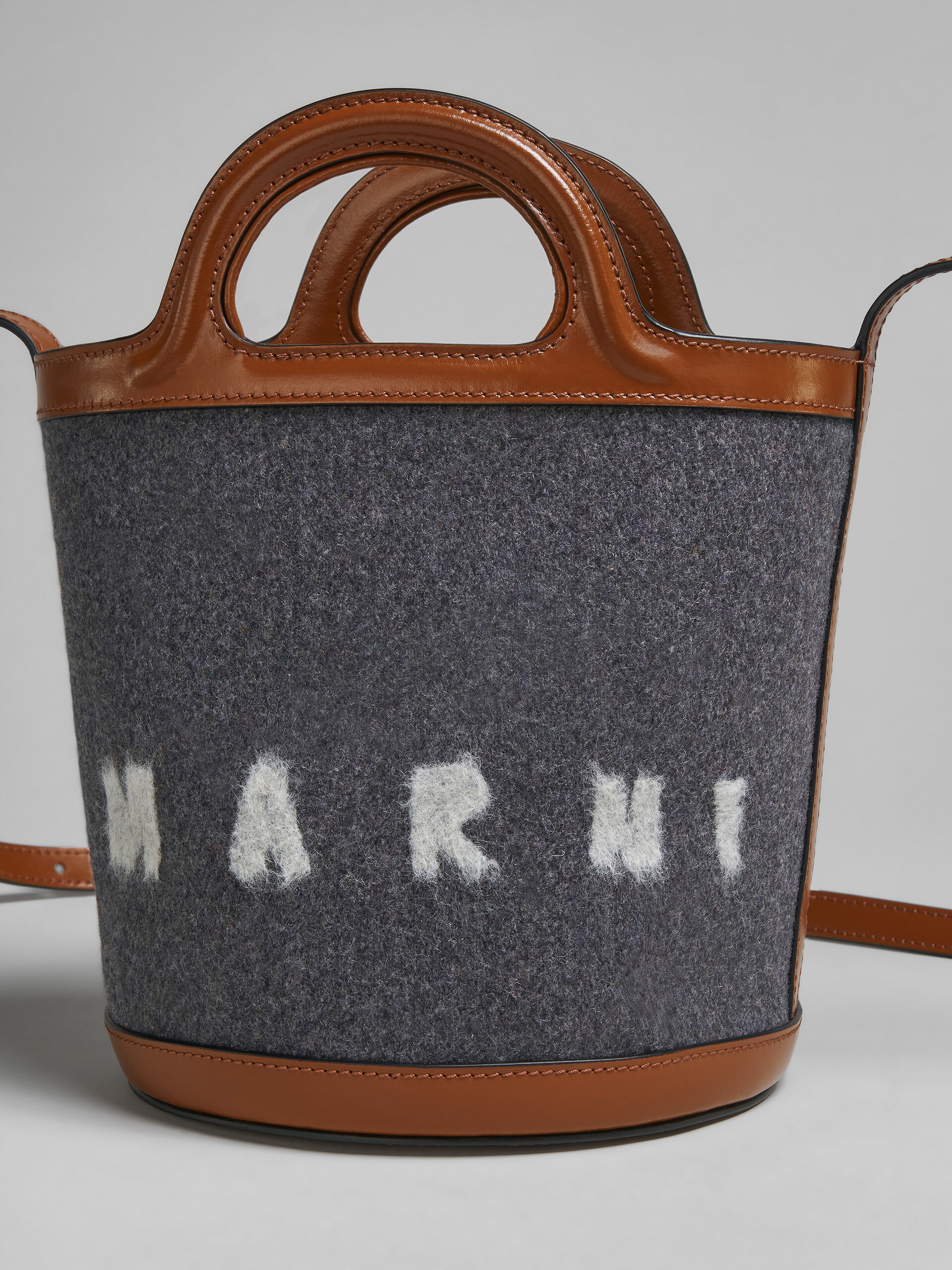 TROPICALIA mini bucket bag in felt and leather - Shoulder Bag - Image 5