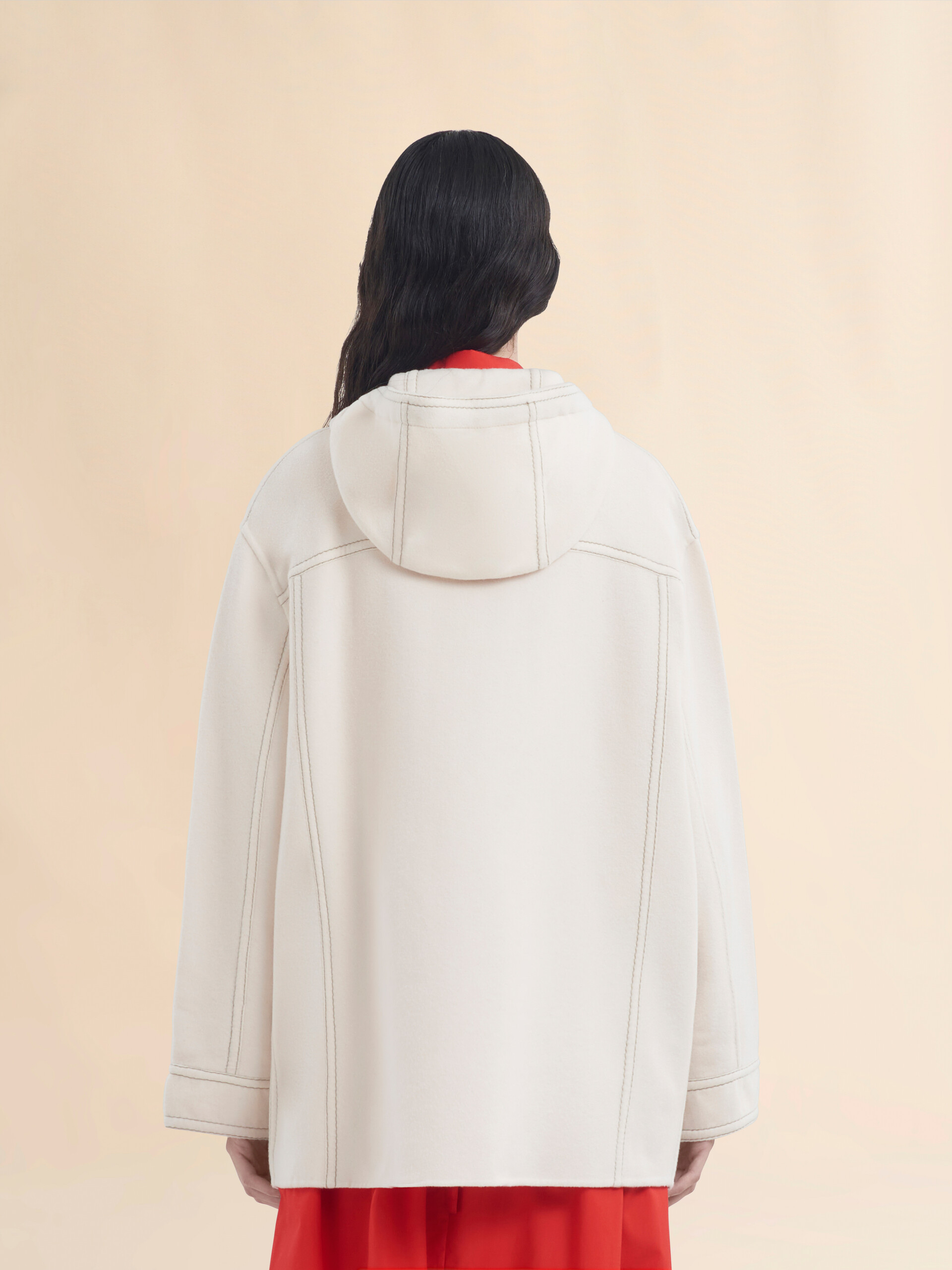 White cashmere wool hoodie with Marni Symbol - Jackets - Image 3
