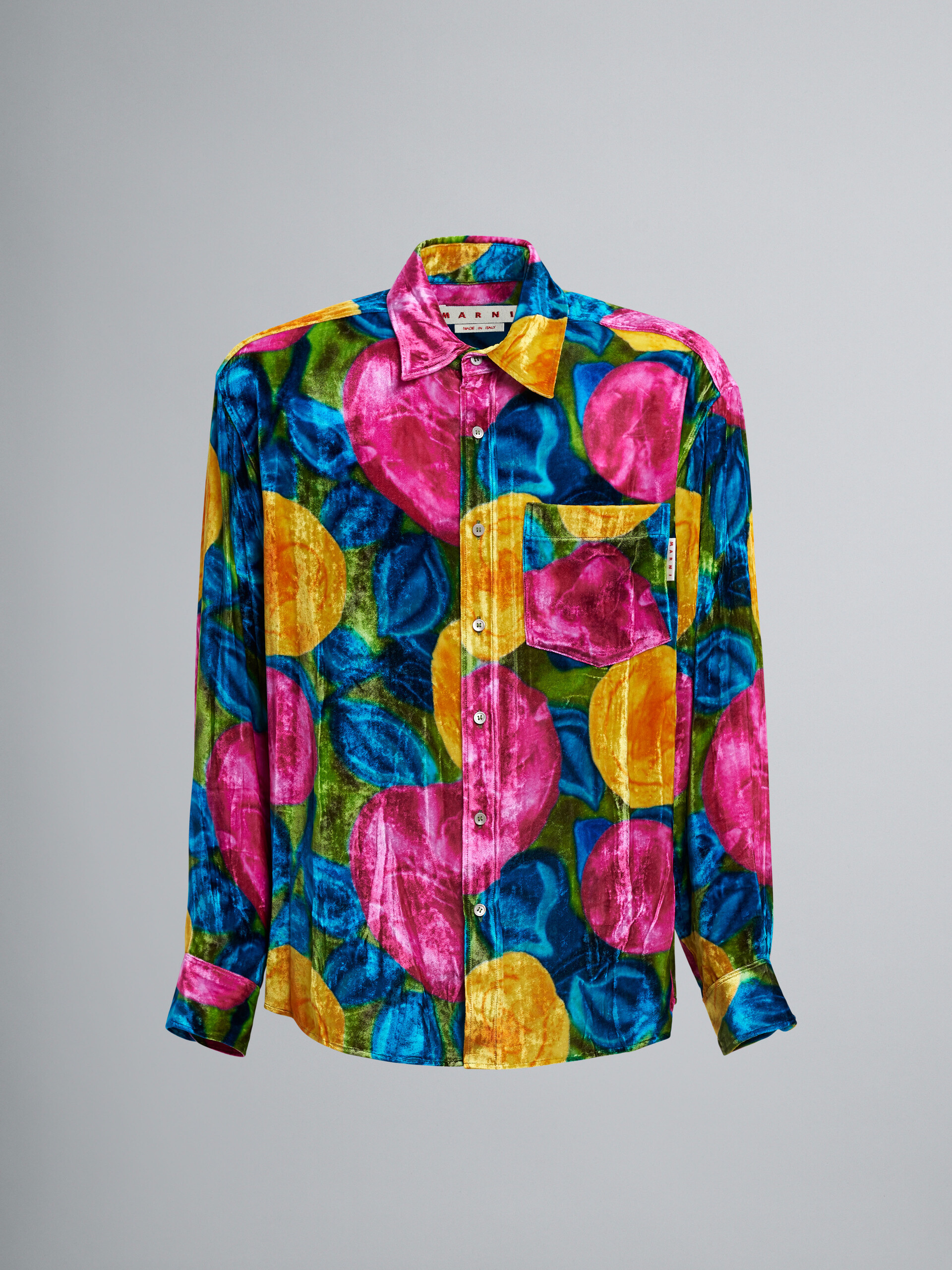 Chemise en velours froissé à imprimé Spring Rite - Chemises - Image 1