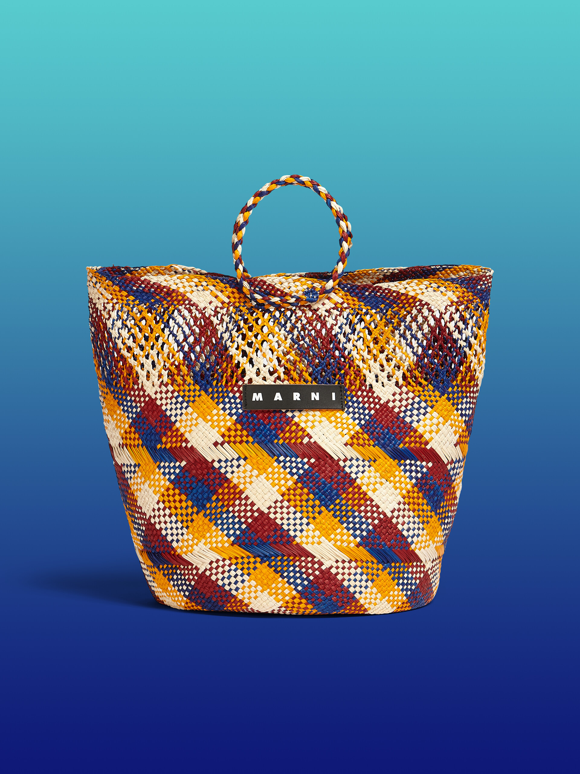 MARNI MARKET TAPIS bag in multicolor natural fiber - Shopping Bags - Image 1