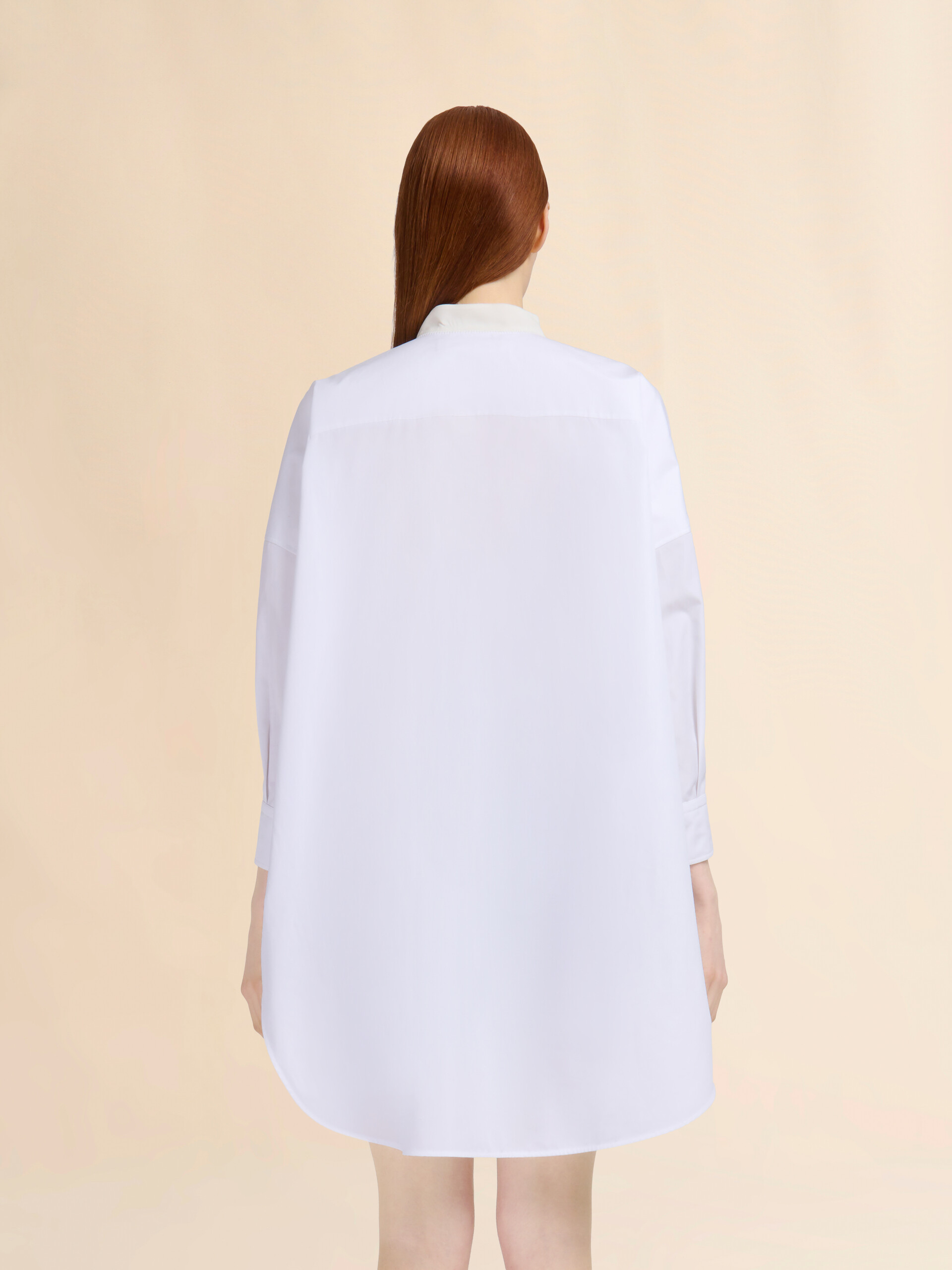White organic poplin shirt with bow - Shirts - Image 3