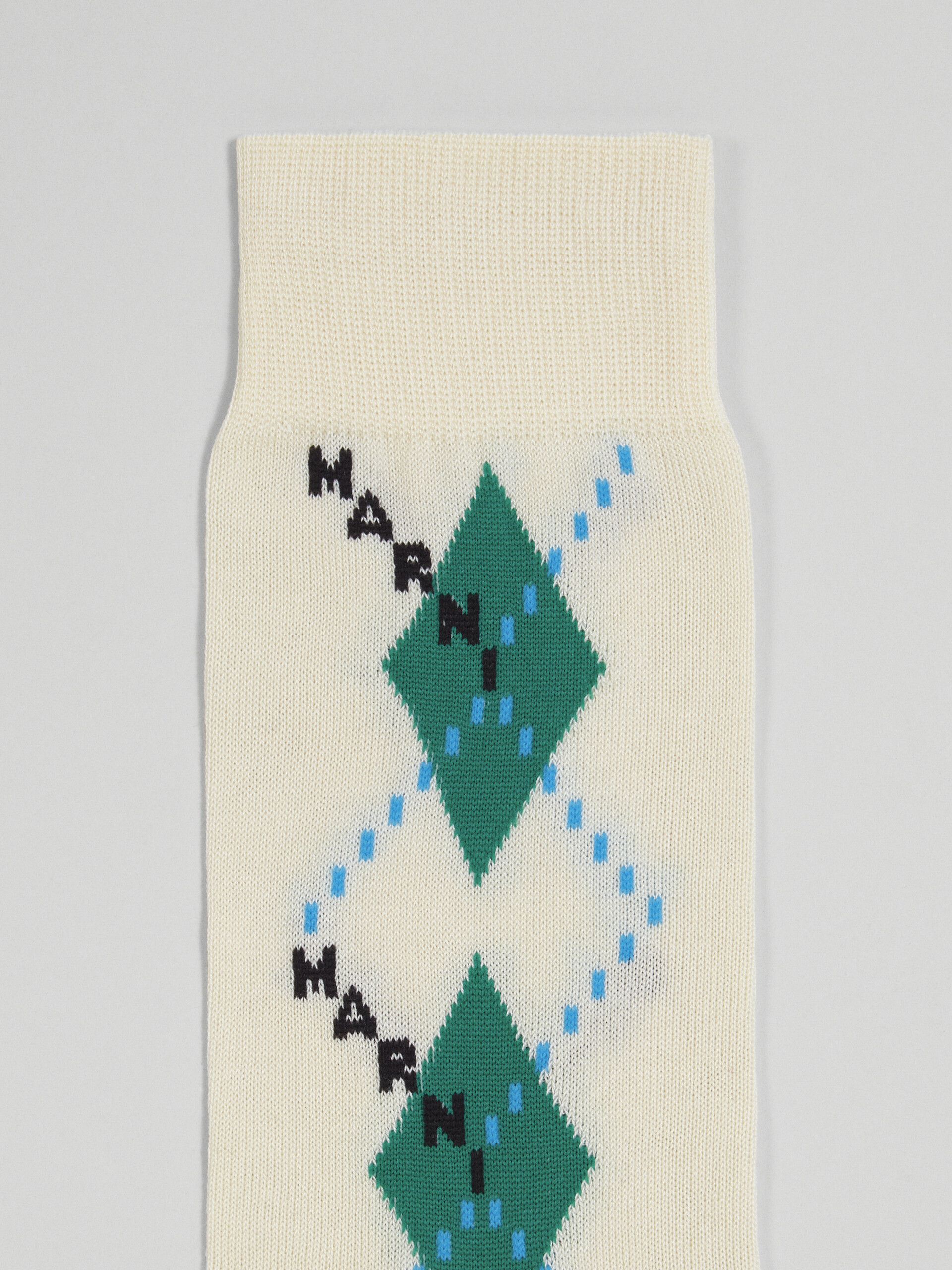 White lisle cotton and nylon sock - Socks - Image 3