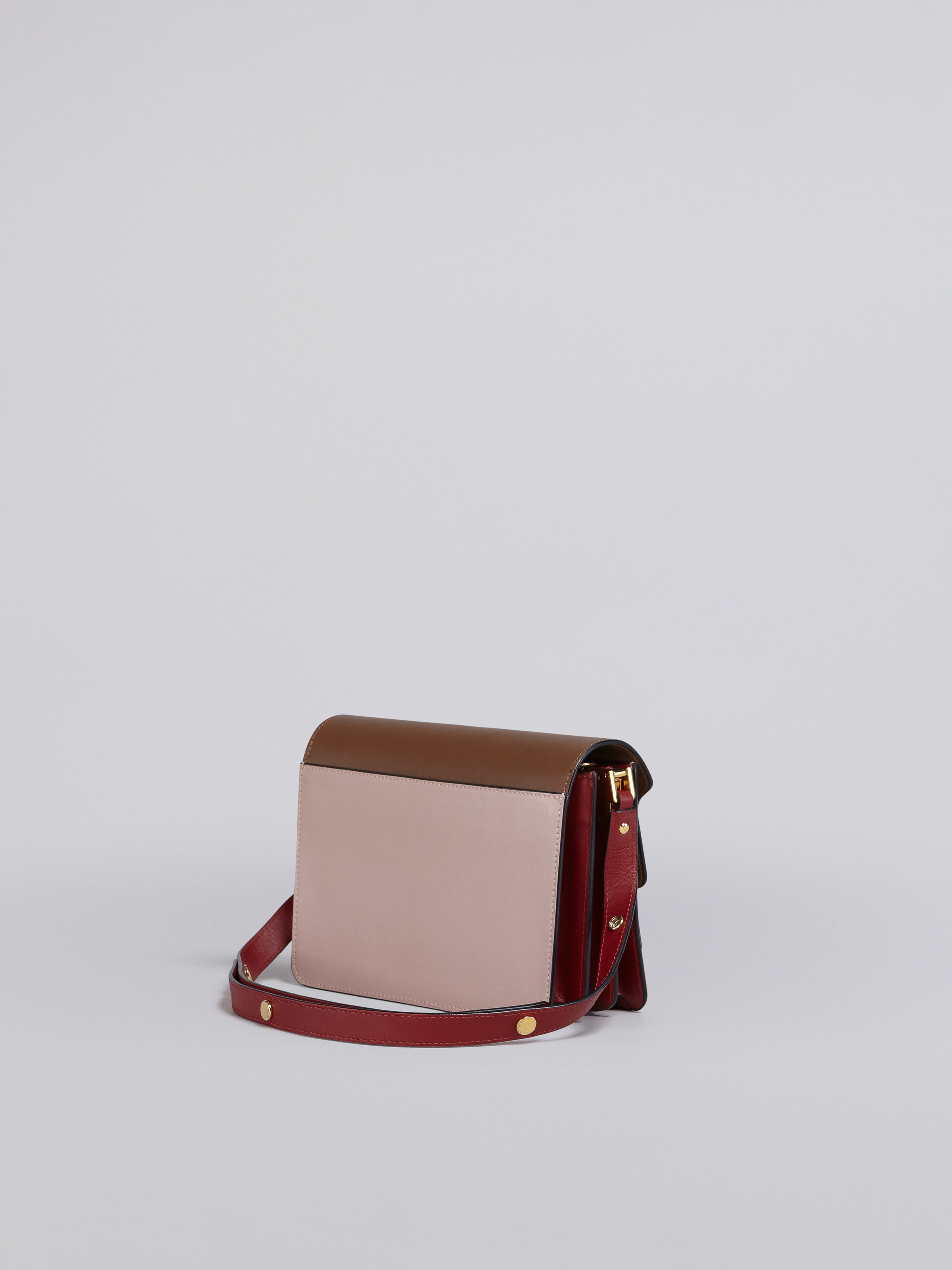 TRUNK medium bag in brown pink and red leather - Shoulder Bag - Image 2