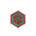 MARNI MARKET iron hexagonal fruit holder with green and red PVC - Home Accessories - Image 4