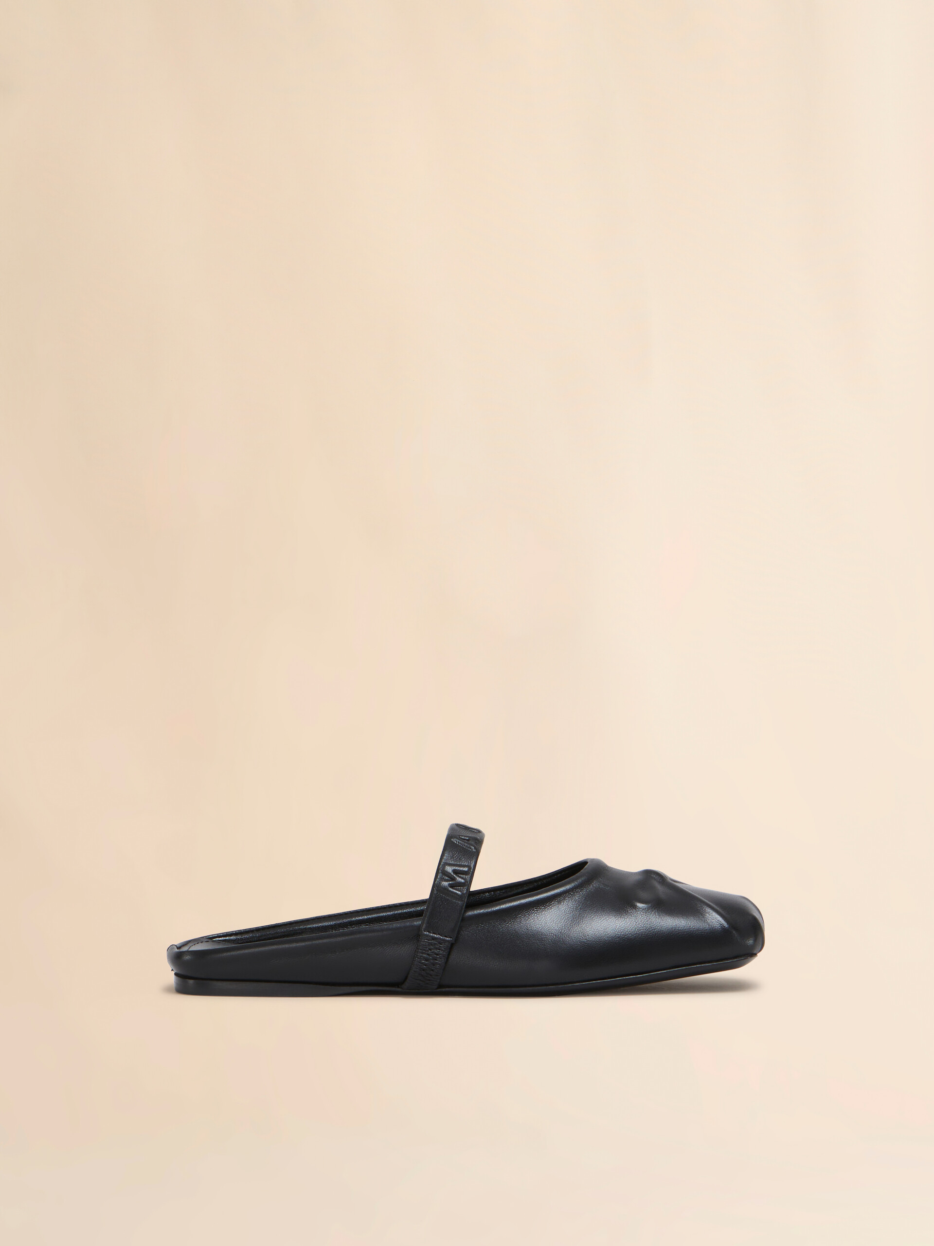 Black nappa leather Little Bow sabot ballet flat - Sandals - Image 1